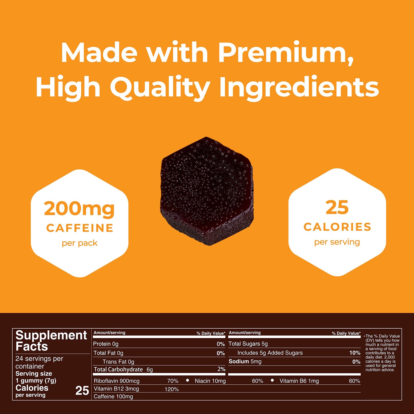 SGC Highest Concentration 100mg Caffeine per Gummy, 24 Gummies