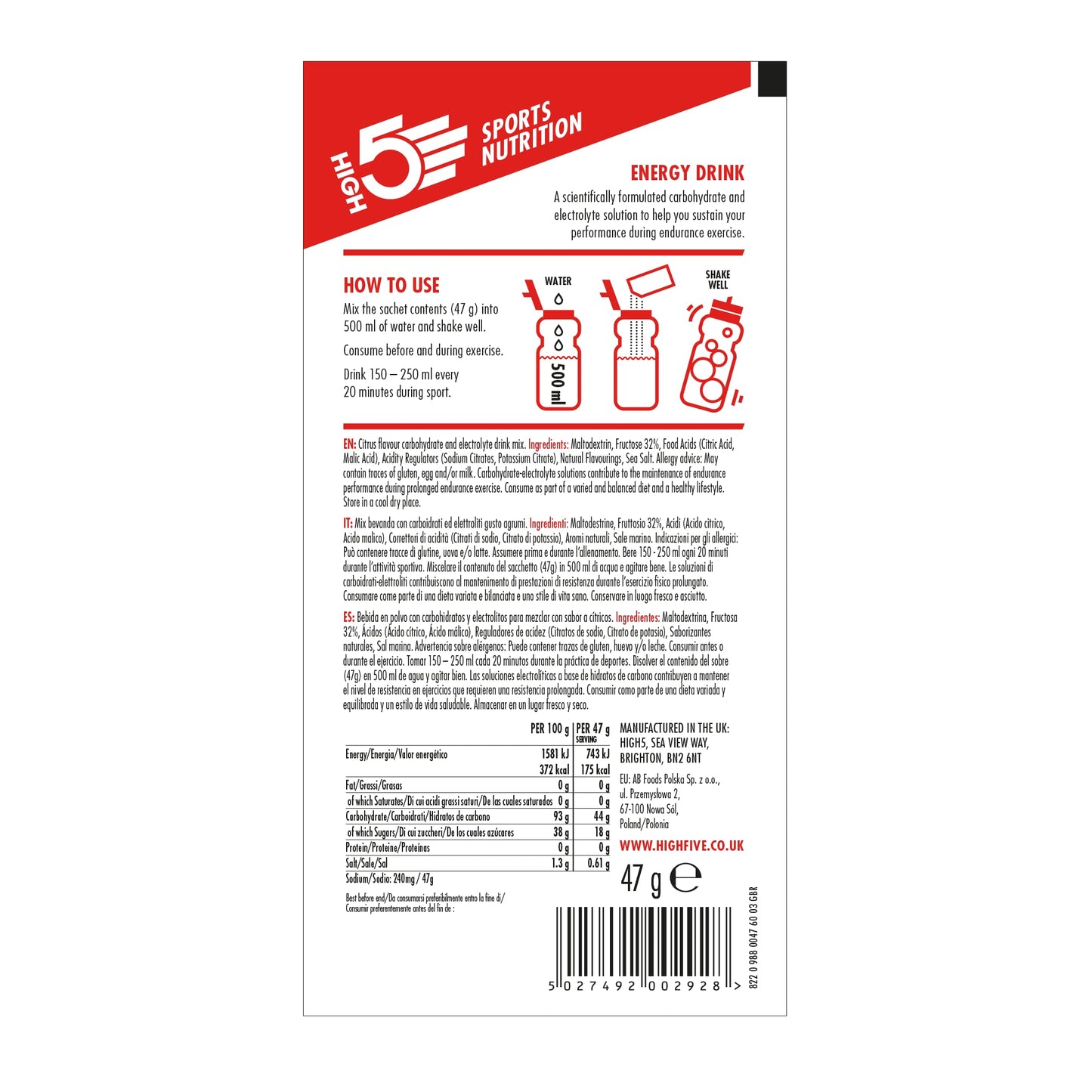 HIGH5 Energy Hydration Drink Powder 564 g