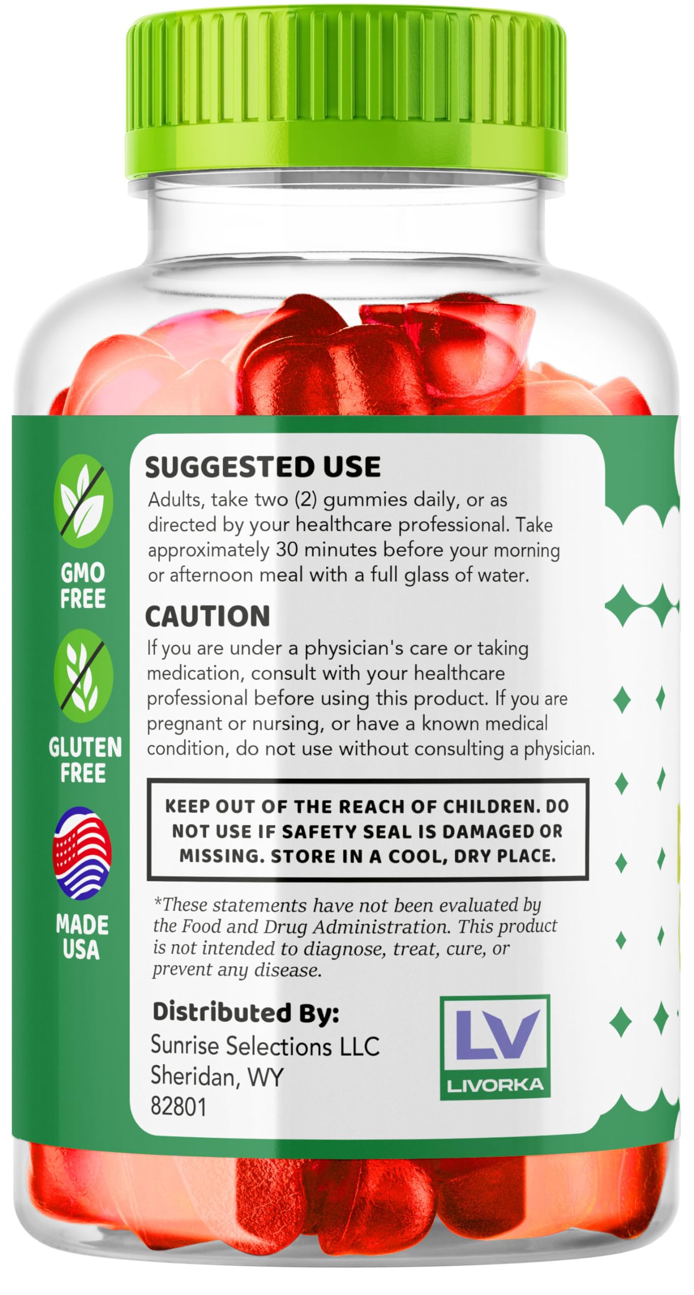LIVORKA KetoLyte ACV Gummies Advanced Formula, 120 Gummies