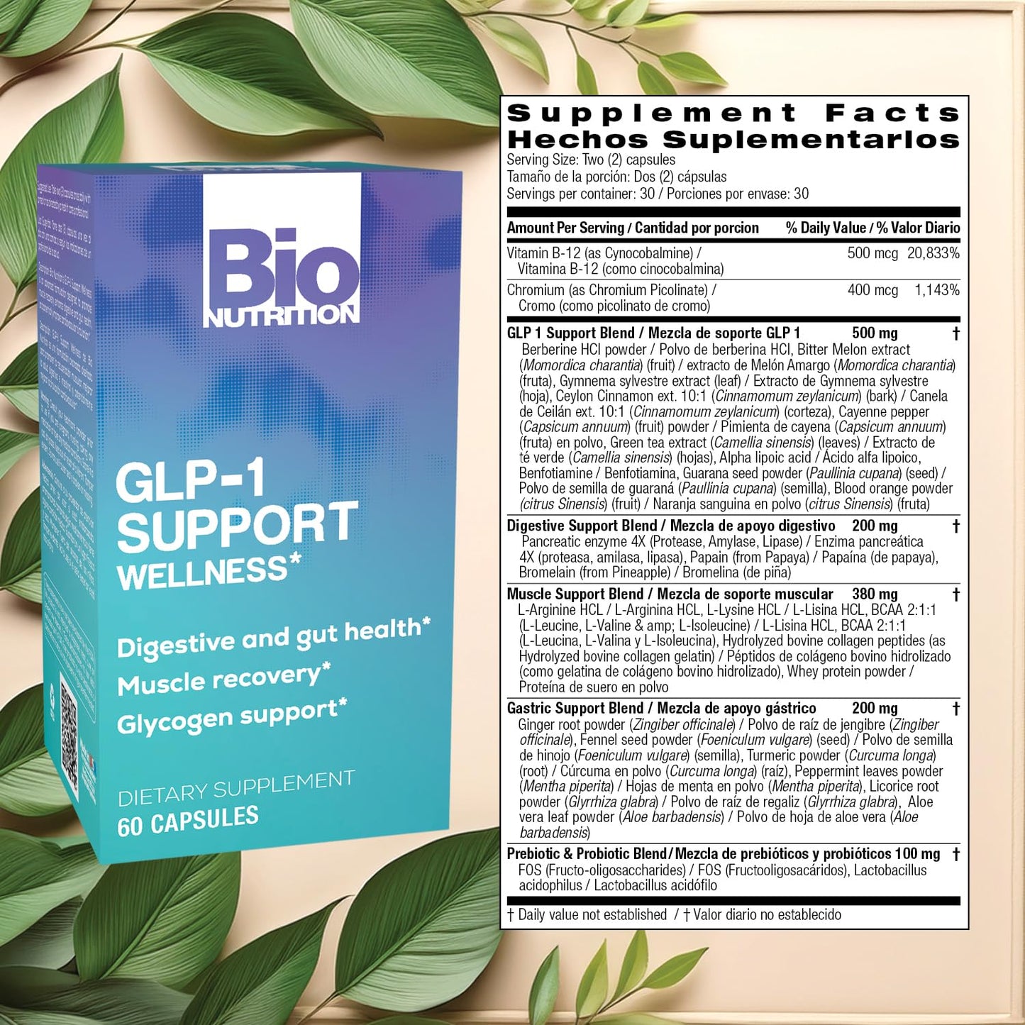 Bio Nutrition GLP-1 Wellness Support 60 Capsules