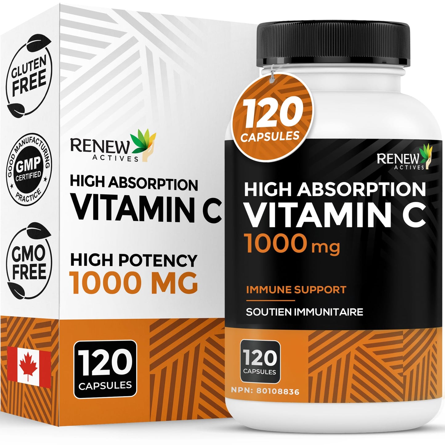 Renew Actives Vitamin C 1000mg Capsules, 120 Count