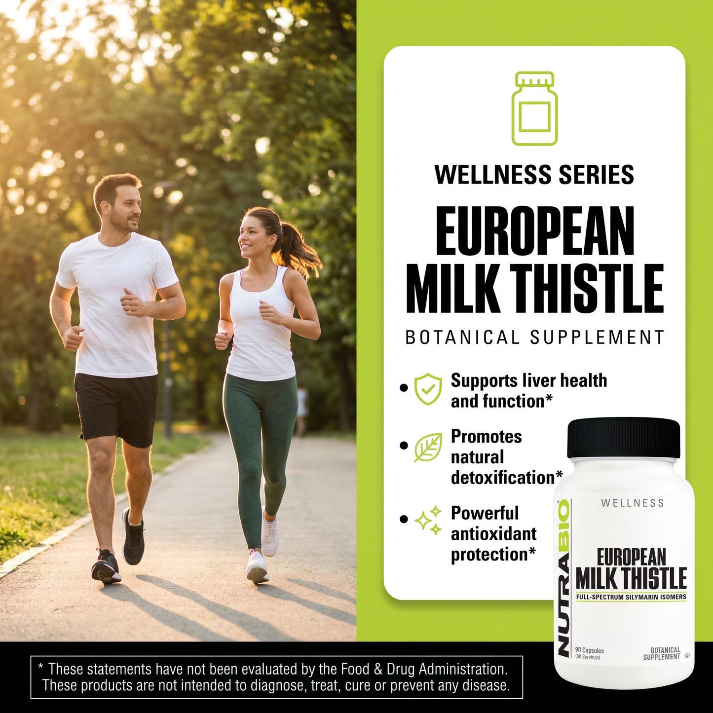 NutraBio European Milk Thistle Supplement Capsule, 90 Count