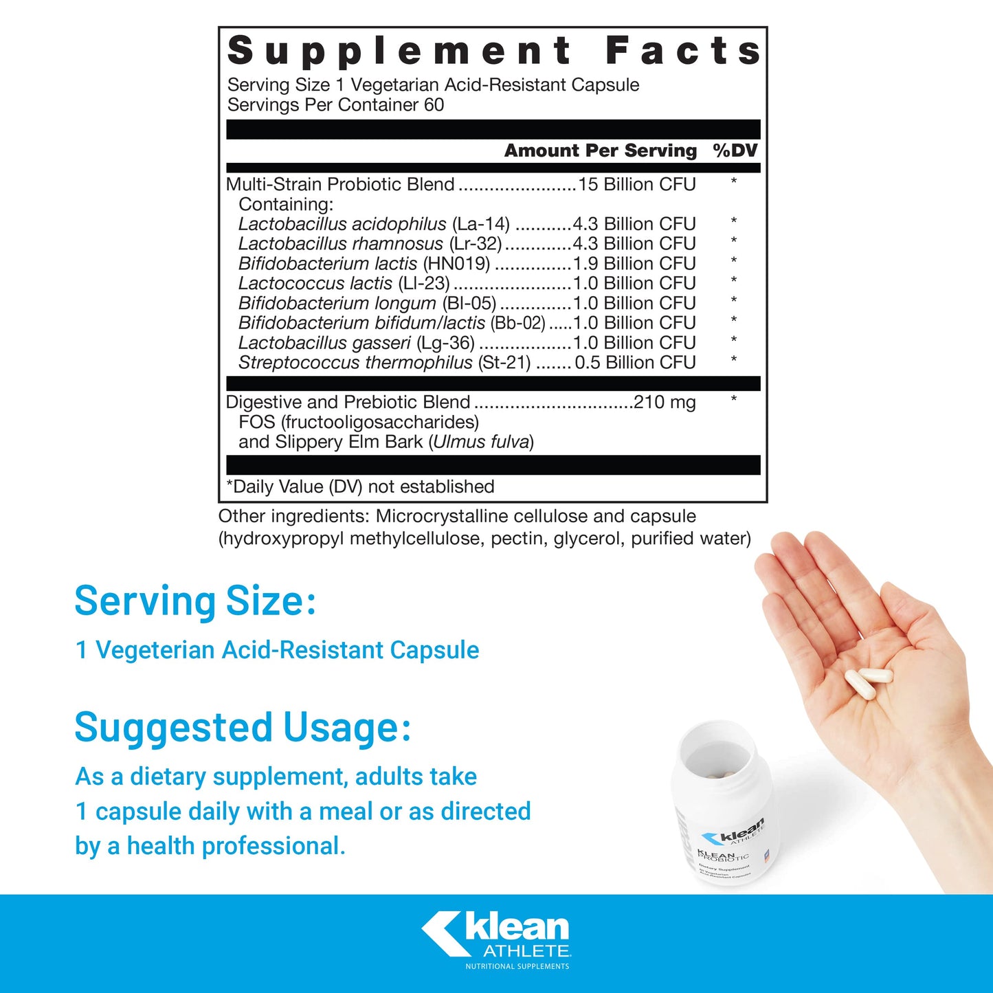 Klean Athlete Klean Probiotic Capsules 60 Count
