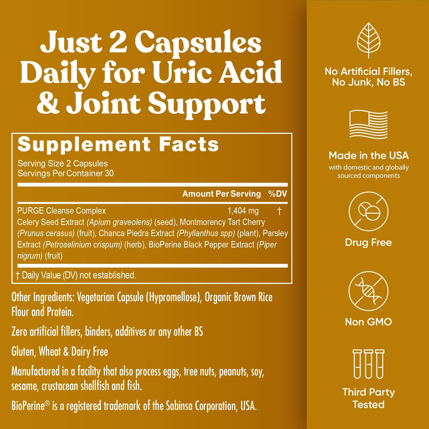 Eu Natural Purge Uric Acid Flush Capsules, 120 Vegetarian Capsules