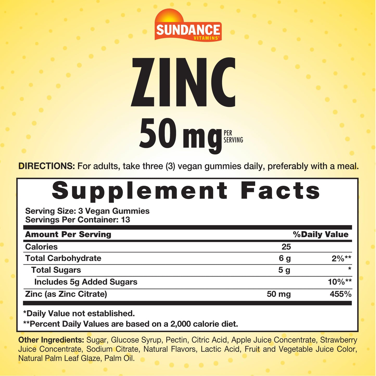 Sundance Zinc Gummies 50mg, 40 Count