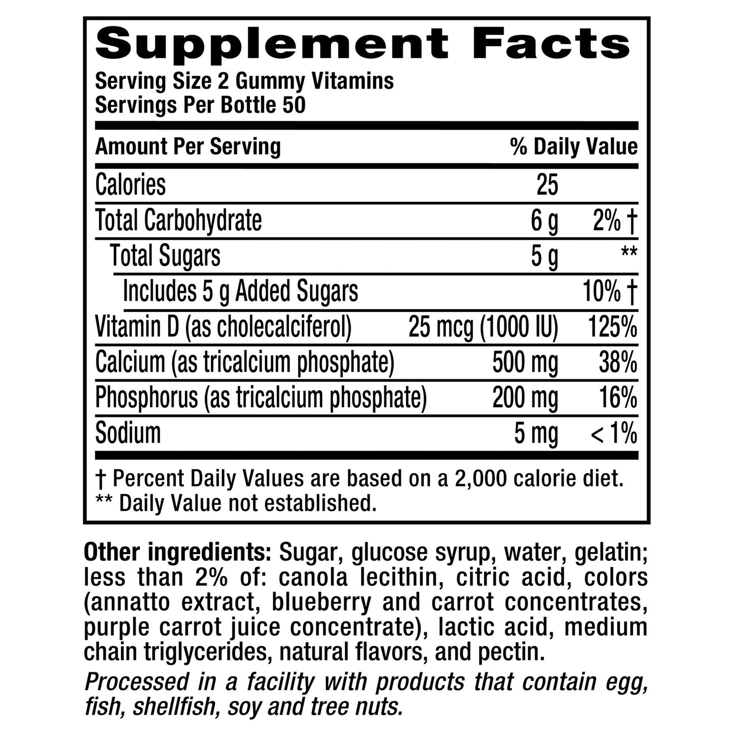 Vitafusion Calcium 500 mg Gummy, 100 Count