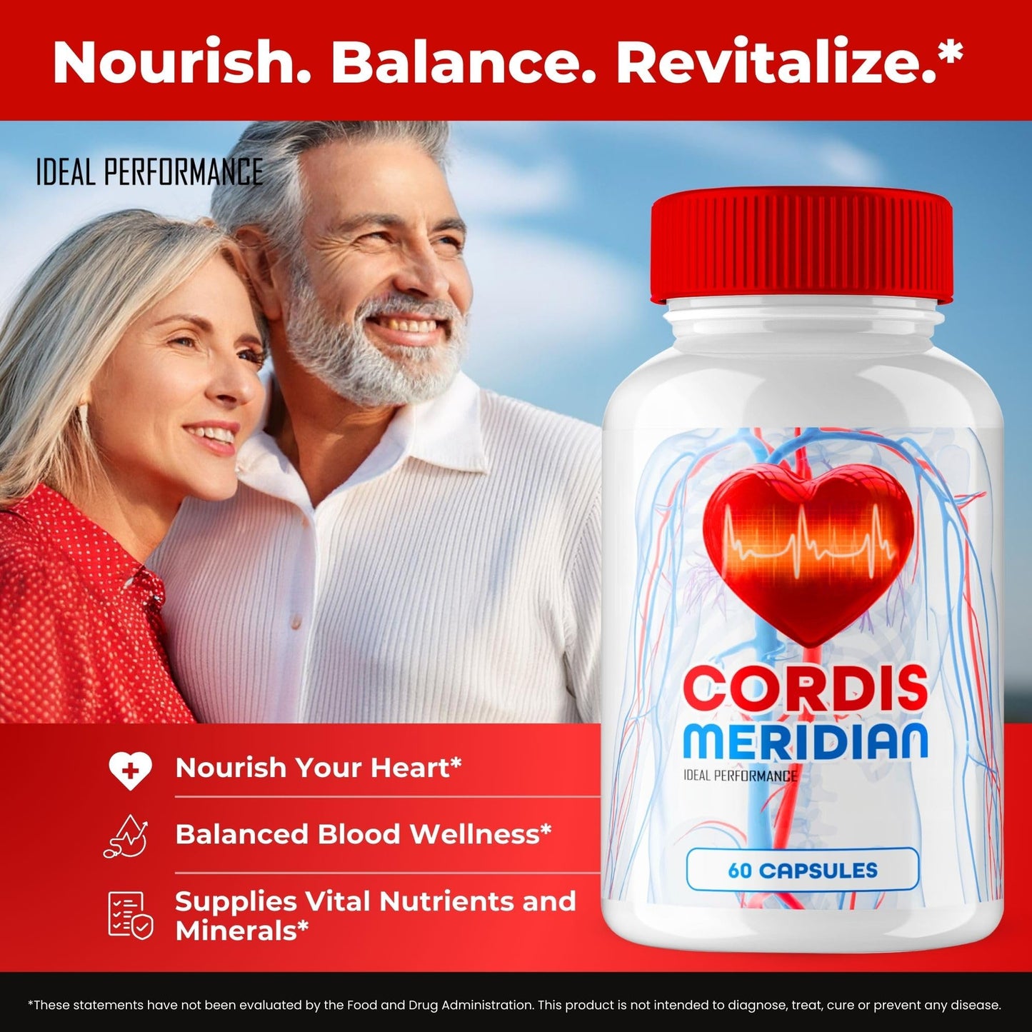IDEAL PERFORMANCE Cordis Meridian Advanced Blood Formula Capsules, 300 Count