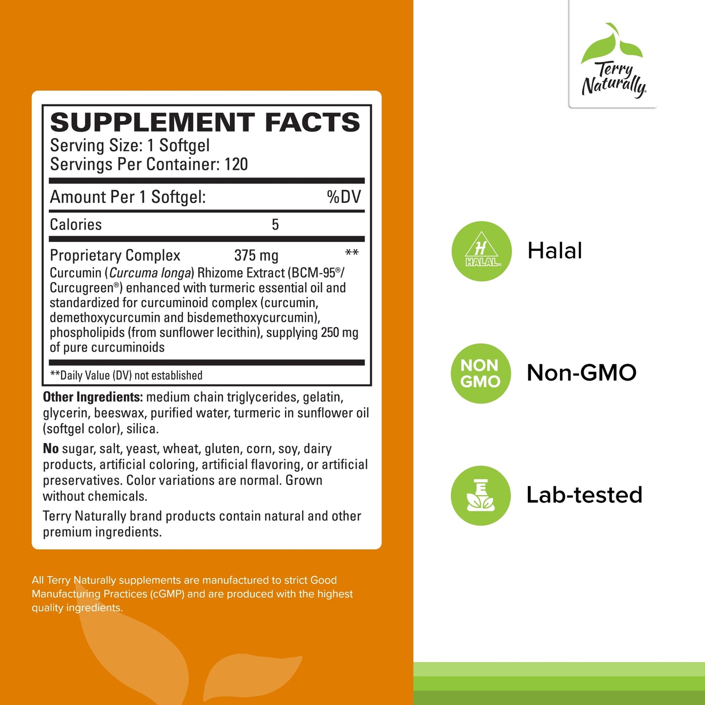 Terry Naturally CuraMed 375 mg BCM-95 Curcumin, 120 Softgels