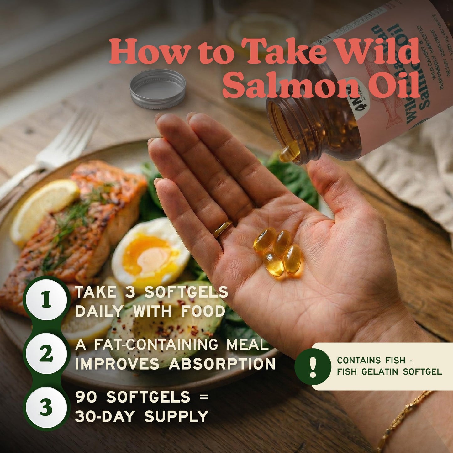 MK Supplements Wild Alaskan Sockeye Salmon Oil Capsules, 90 Count