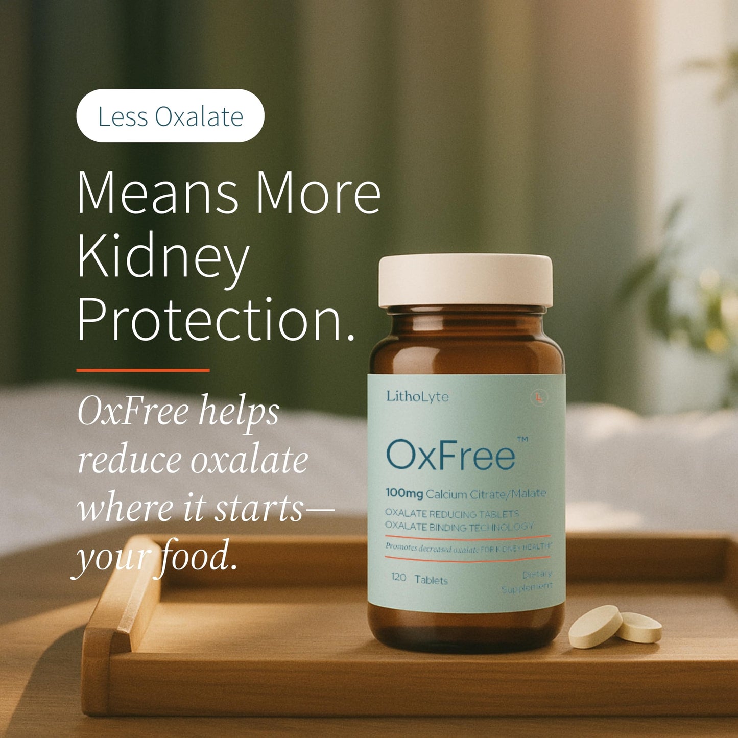 LithoLyte OxFree Oxalate Reducing Tablets, 120 Tablets