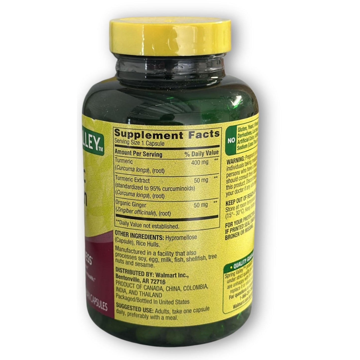 Fusion Shop Store Turmeric Curcumin 500mg with Ginger Powder Capsules 180 Count