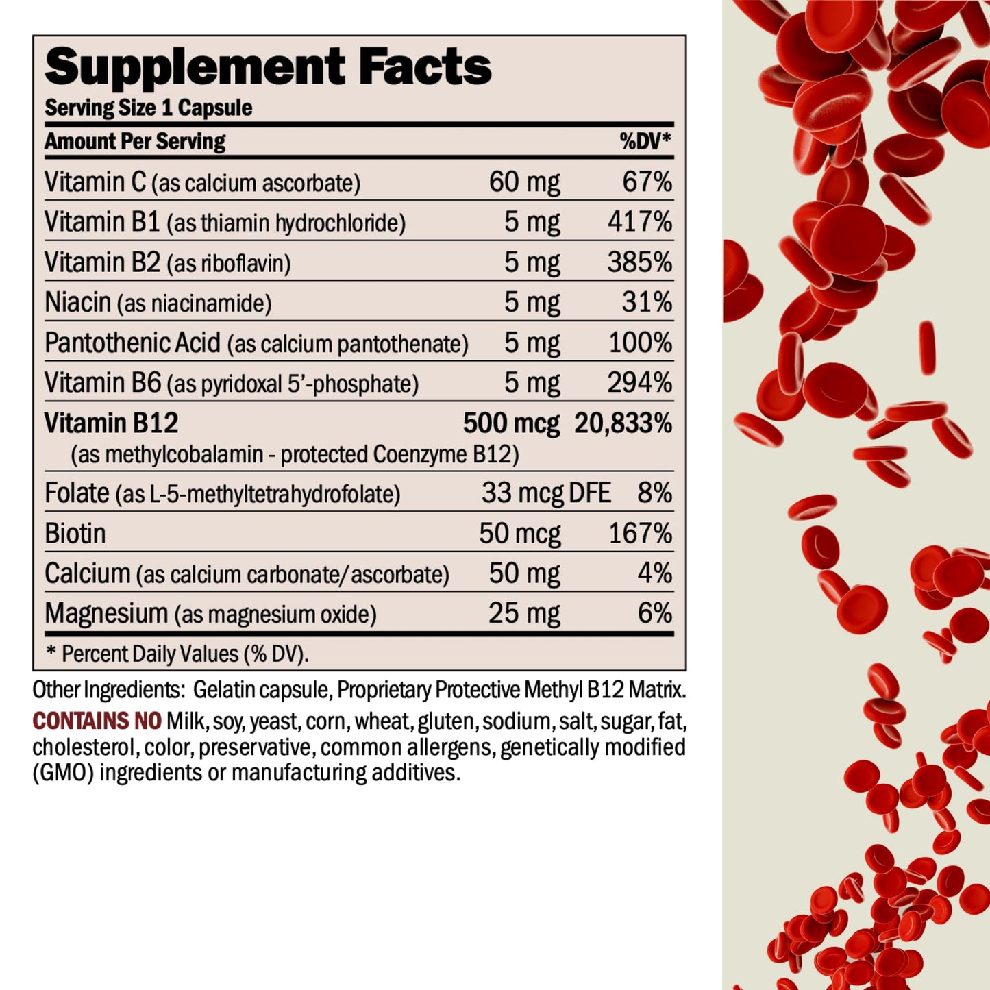 ANDREW LESSMAN Vitamin B12 500 Methylcobalamin Capsules, 60 Count