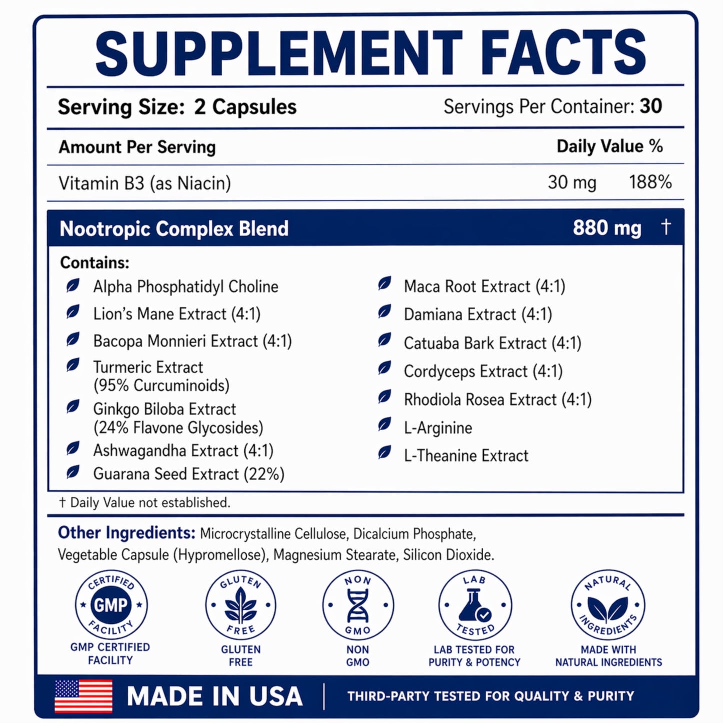 Science Force Brain Supplements for Memory & Focus Nootropic Brain Health Capsule 60 Count