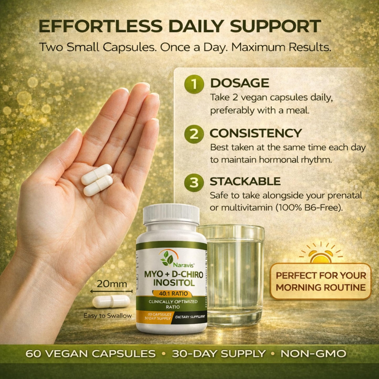 Naravis Inositol Supplement 60 Capsules