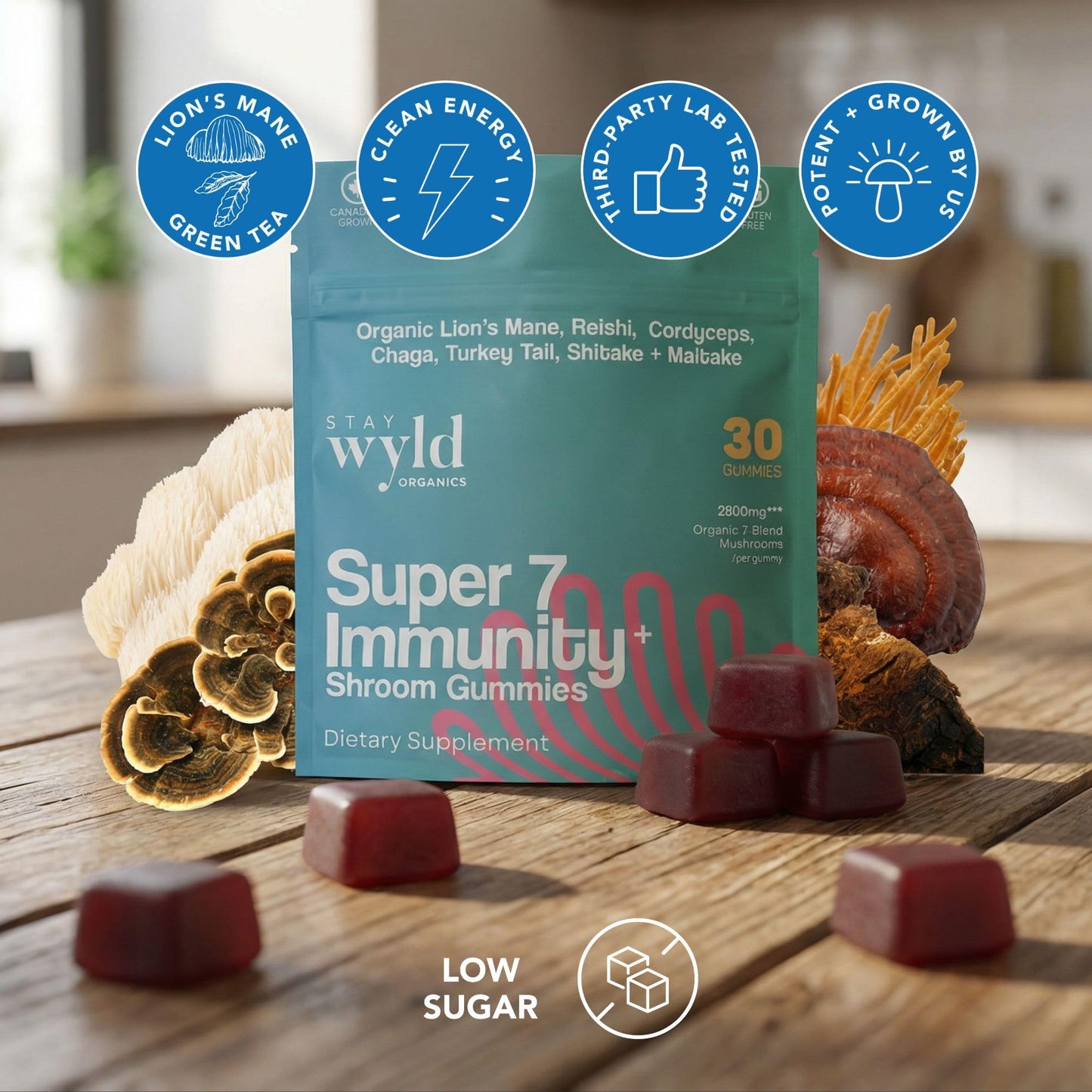Stay Wyld Organics Super 7 Immunity+ Mushroom Gummy 30