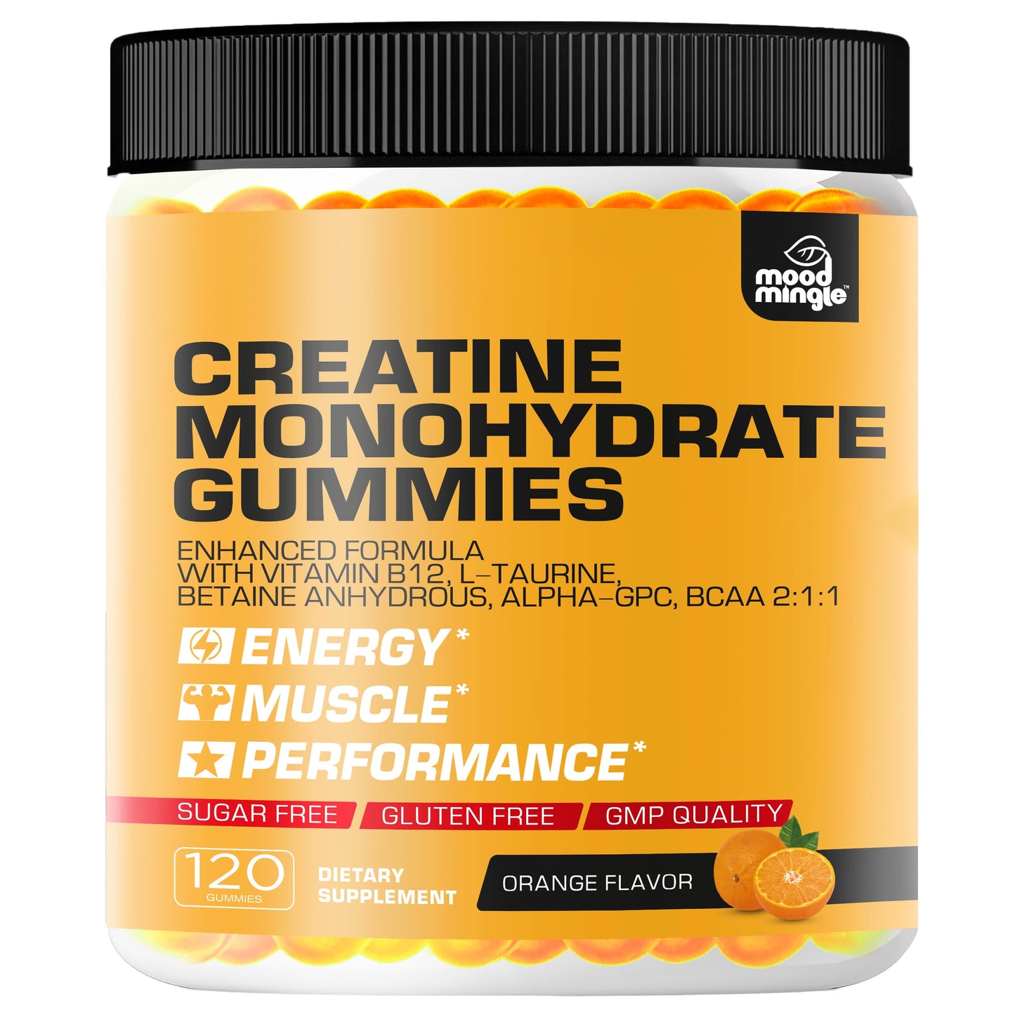 Mood Mingle Creatine Monohydrate Gummies 5g, 120 Gummies