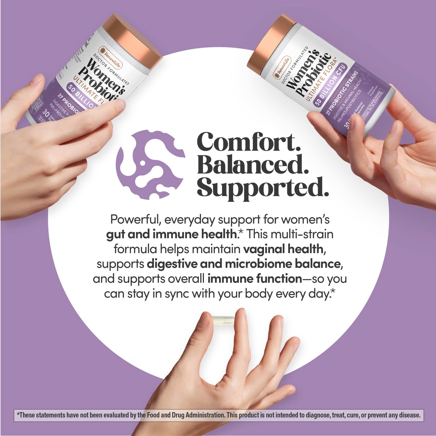 Renew Life Ultimate Flora Probiotics for Women 50 Billion CFU Capsules 30