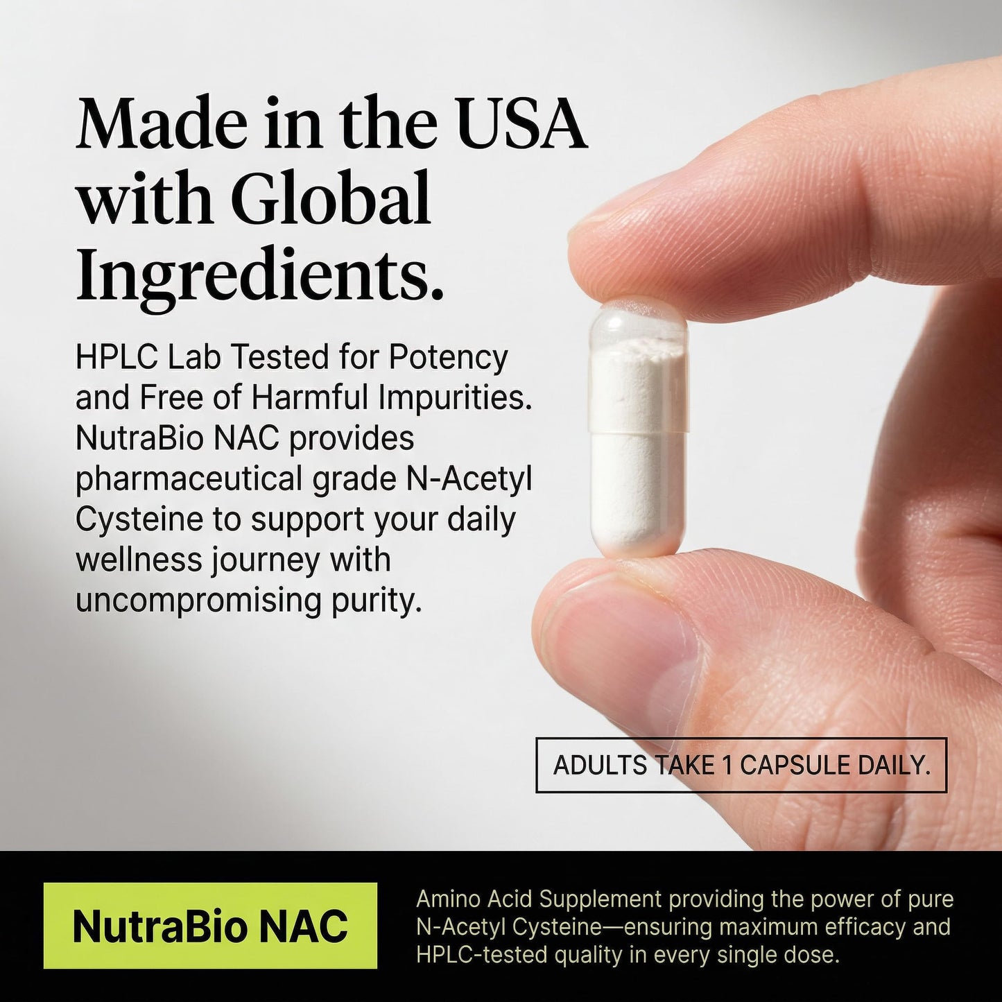 NutraBio N-Acetyl Cysteine Supplement (NAC) Capsule 90 Capsules