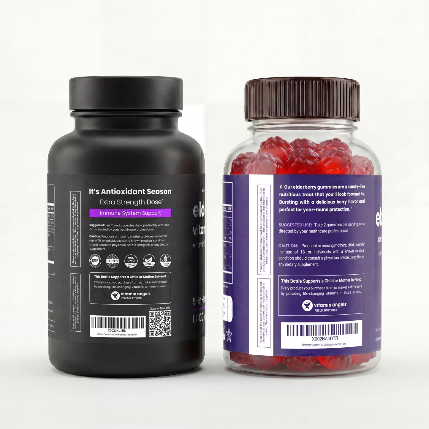 NutraChamps Elderberry Capsules and Gummies Bundle, 2-Pack