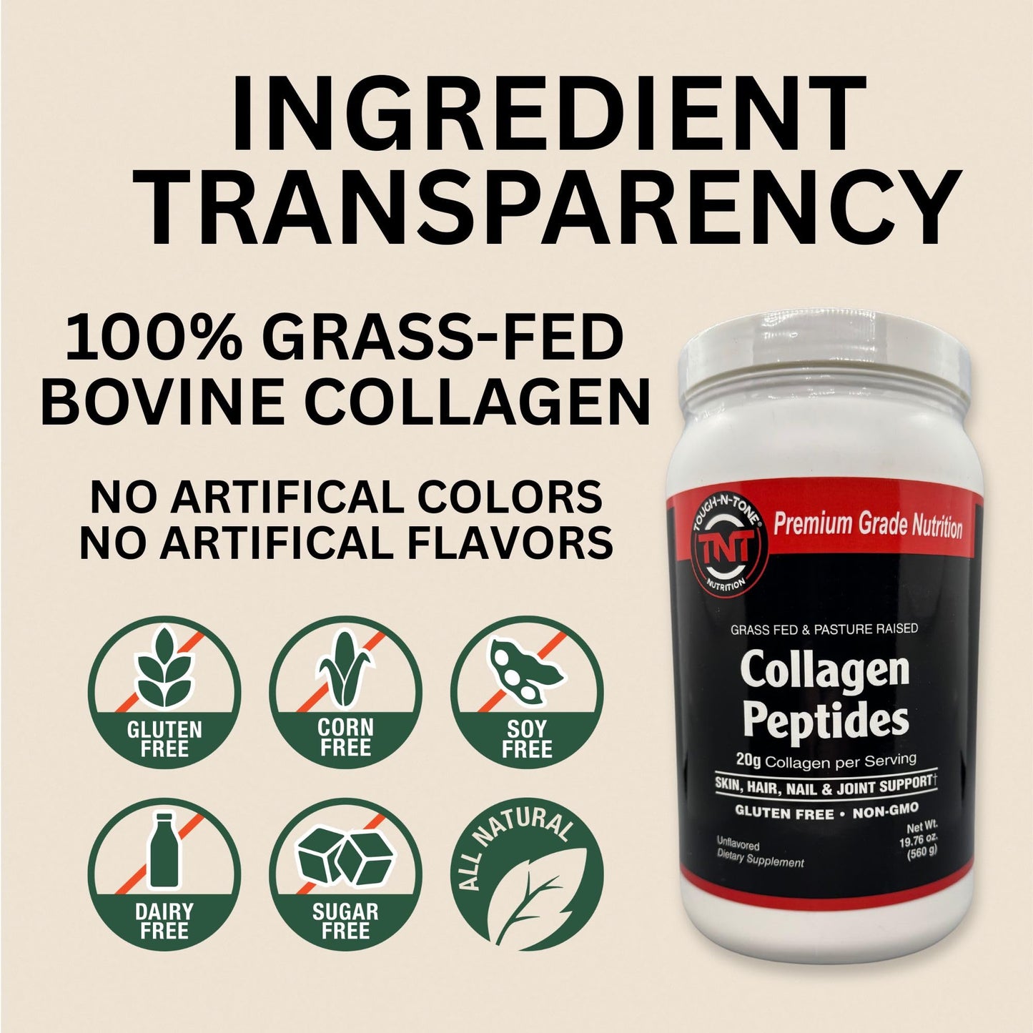 TOUGH-N-TONE Collagen Peptides Powder 280 g