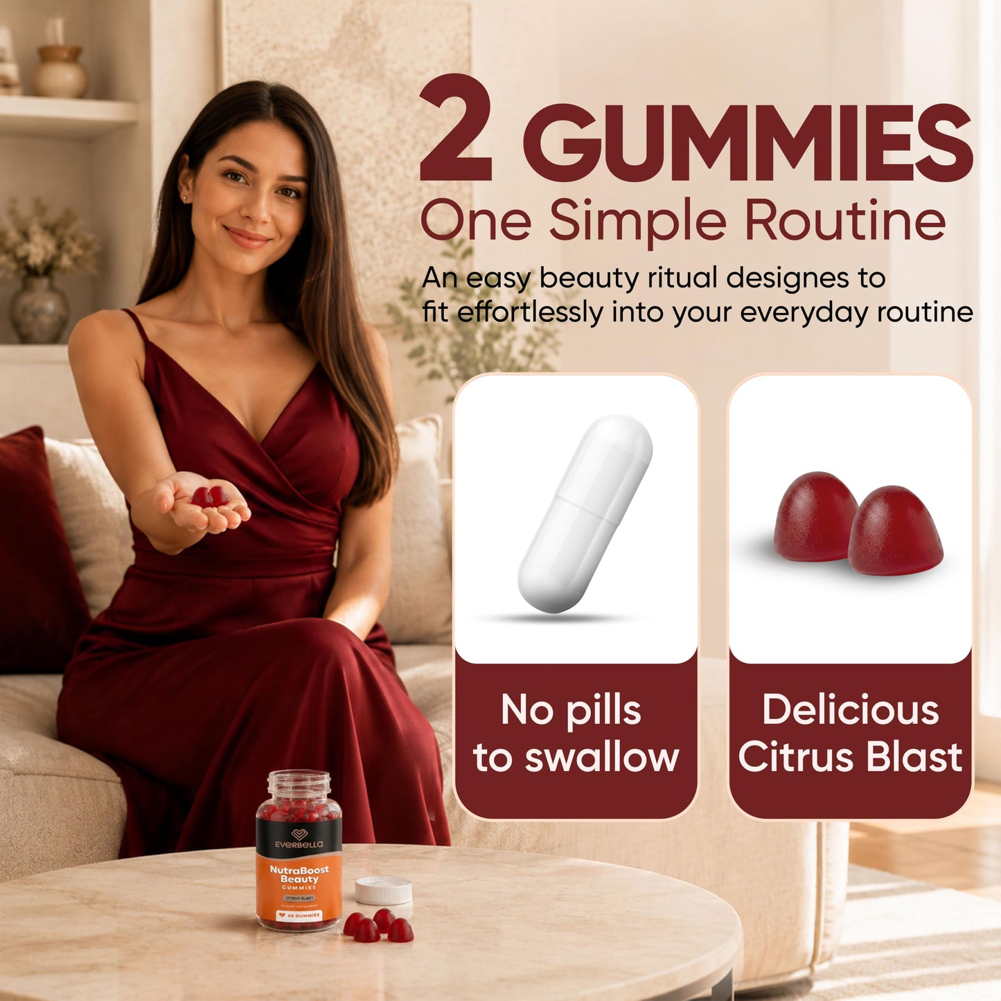 EverBella NutraBoost Beauty Gummies 60 Count