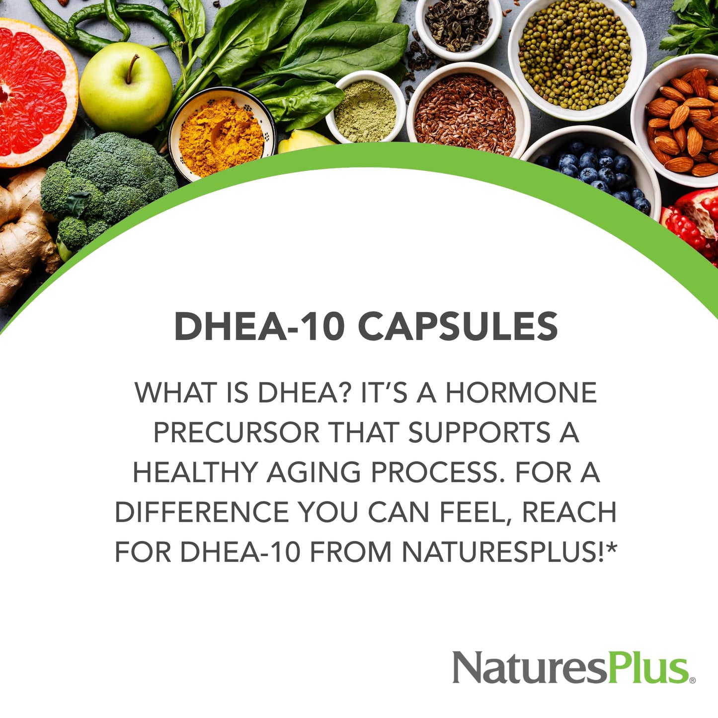 NaturesPlus DHEA-10 Capsules, 90 Count
