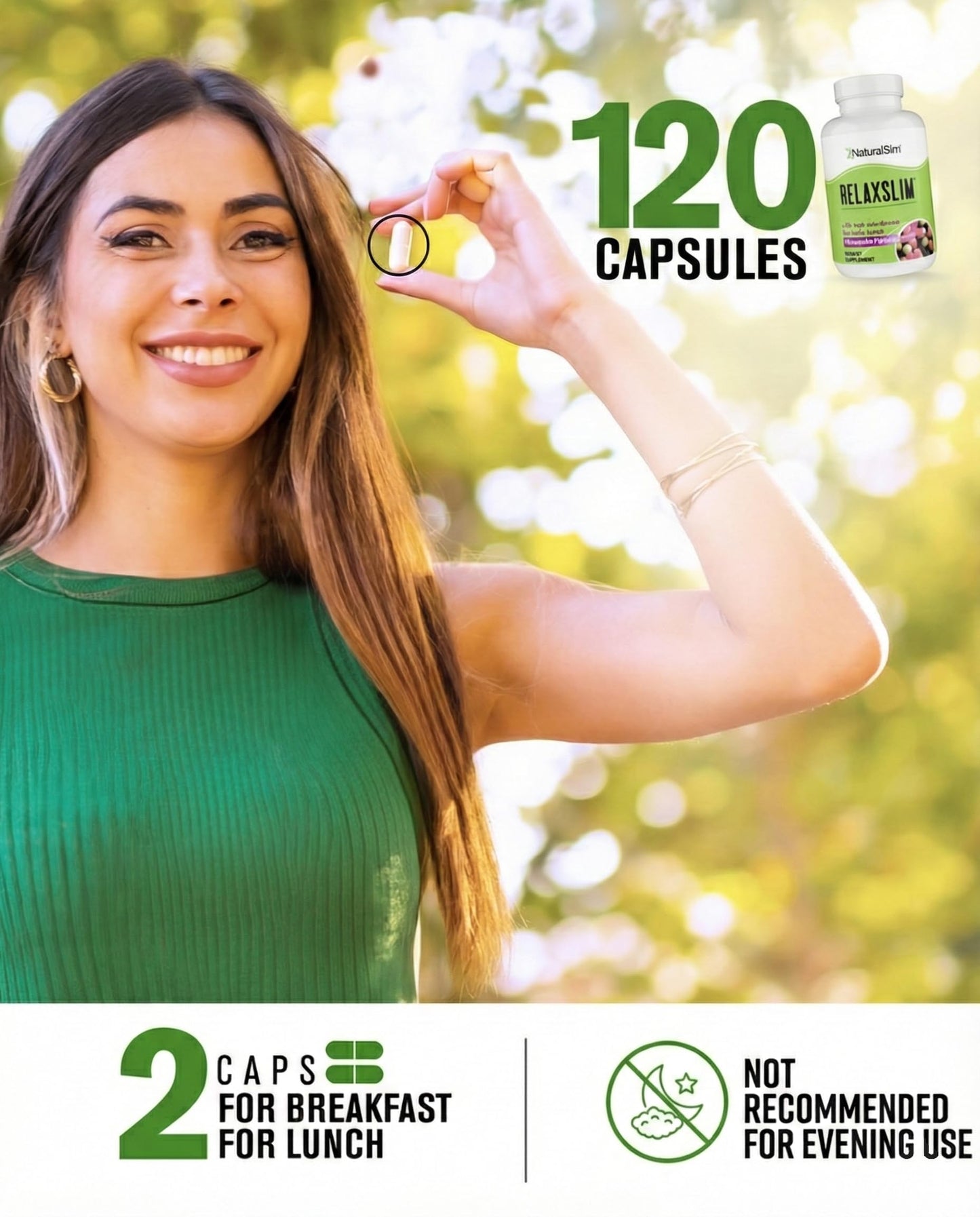 NaturalSlim Relaxslim Rhodiola Rosea & Adaptogenic Herb Capsules, 120 Capsules