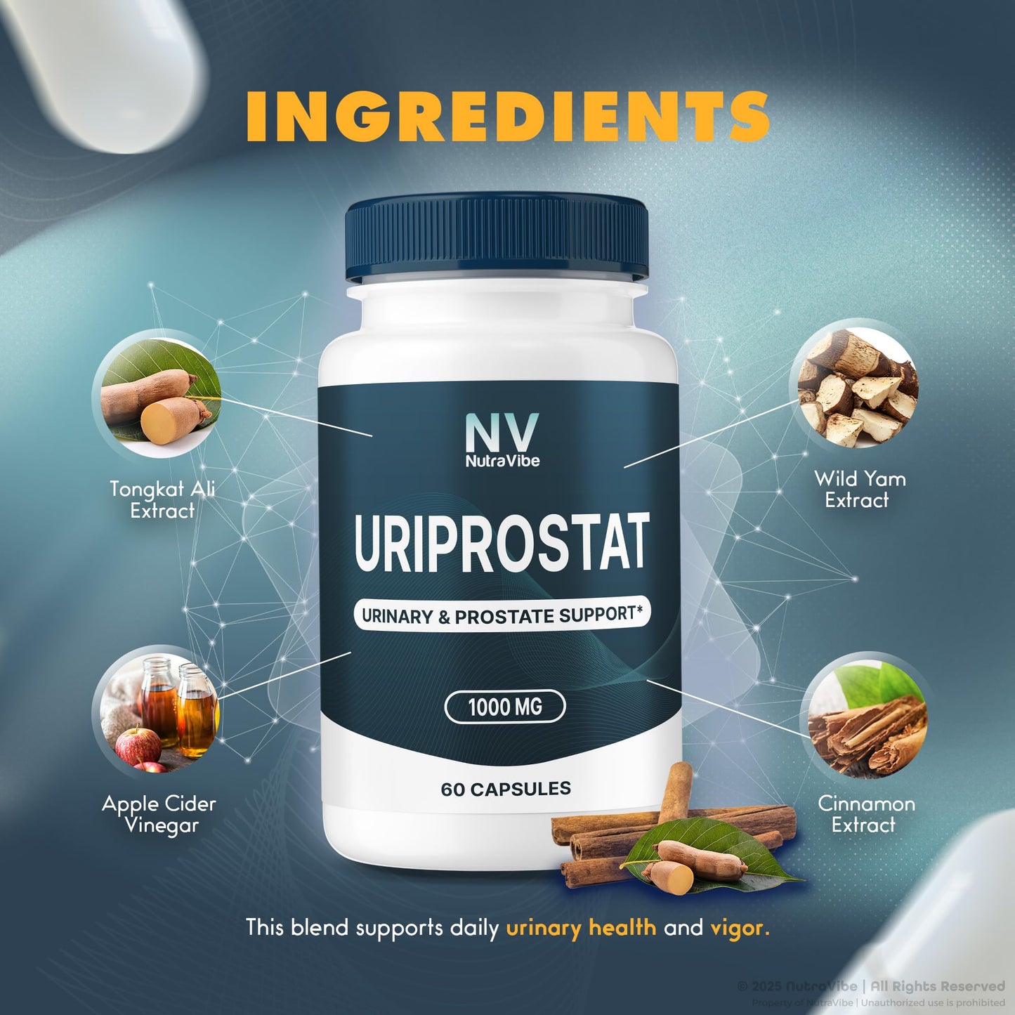 NutraVibe Uriprostat Daily Prostate Support Formula Capsule, 120 Capsules