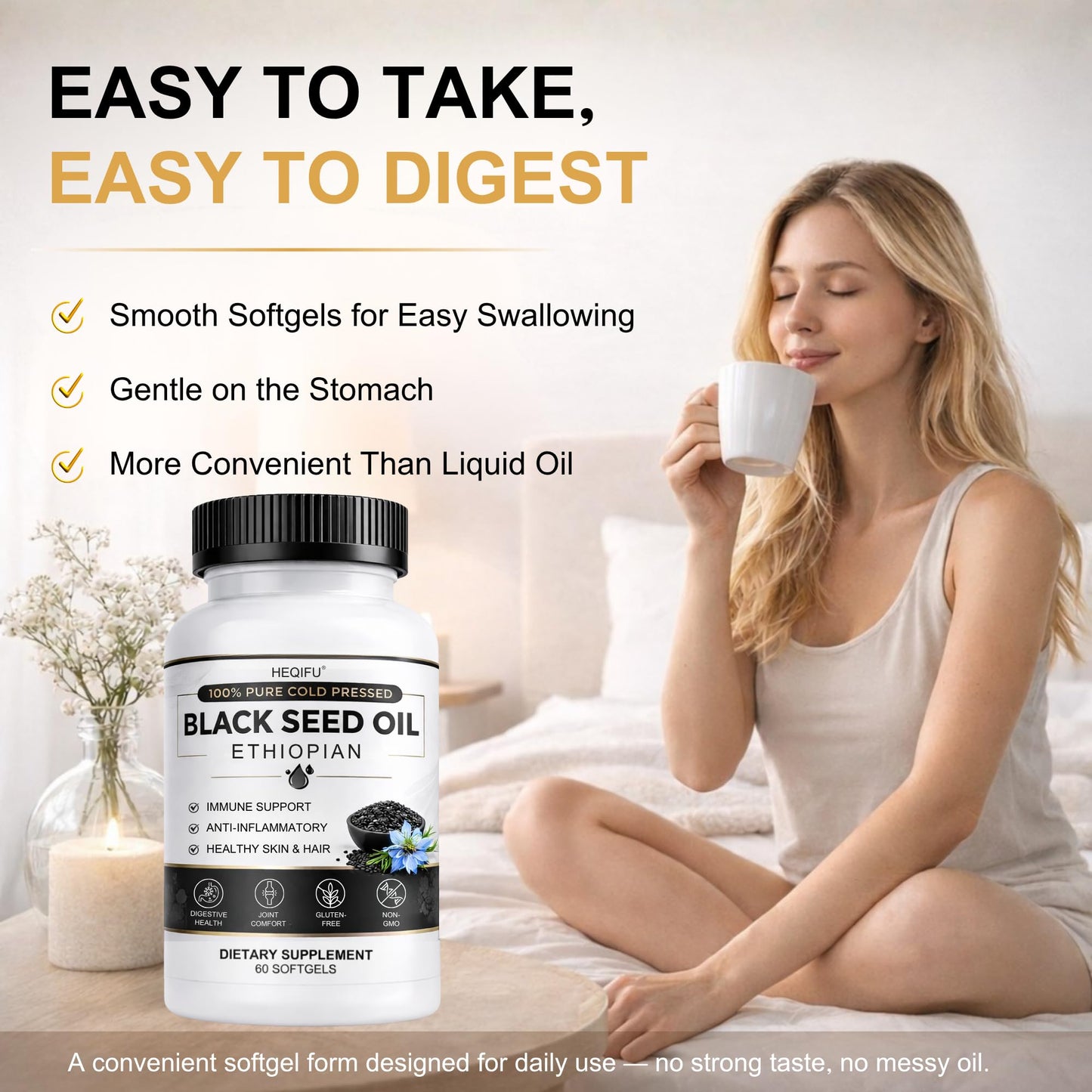 HEQIFU Ethiopian Black Seed Oil Softgel 60 Count