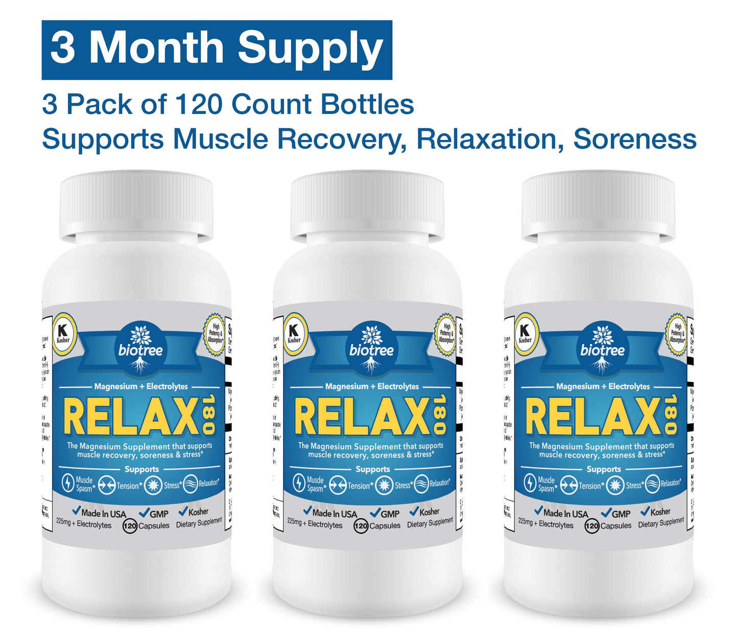 BioTree Labs Relax 180 Capsules 3 Count