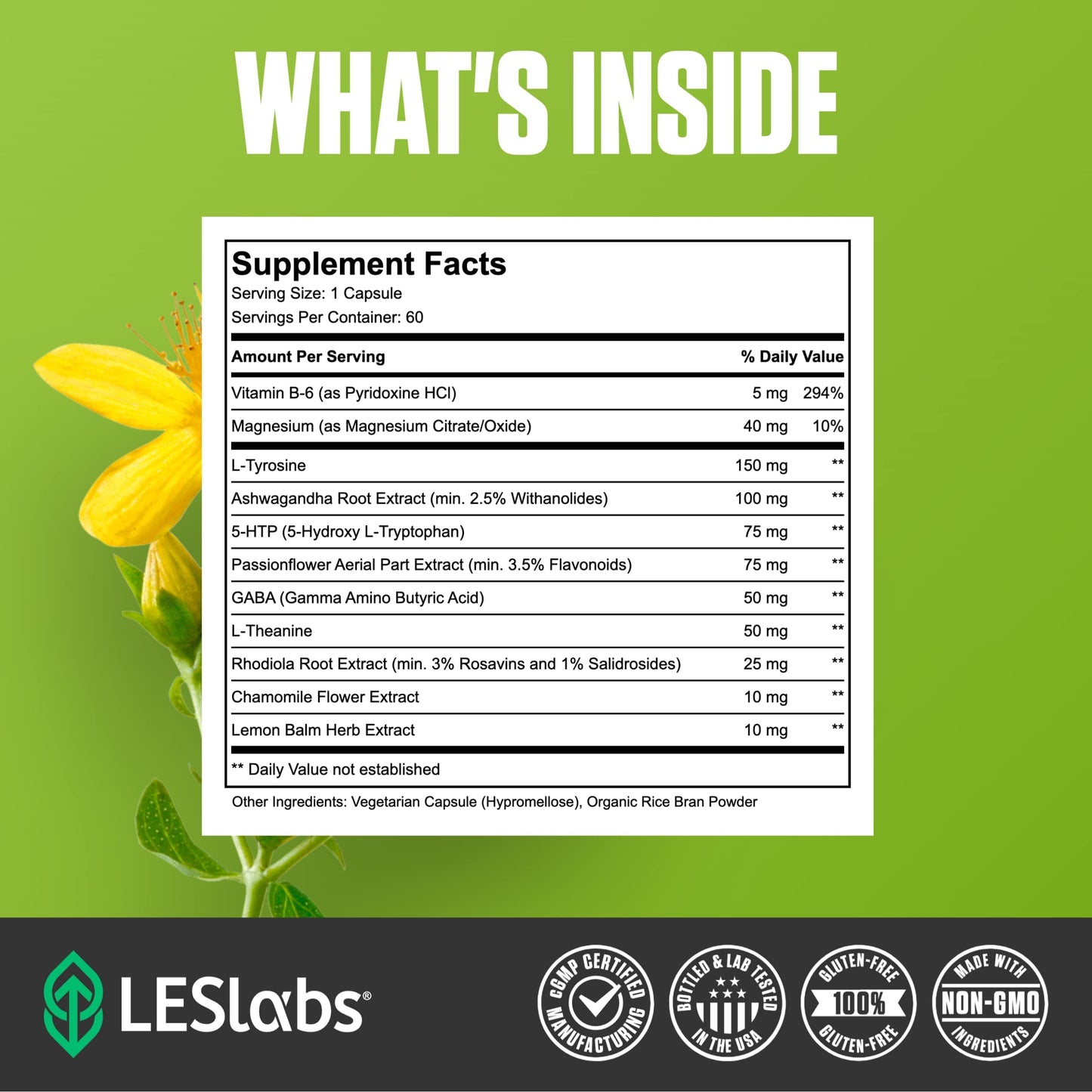 LES Labs Mood Boost Capsules, 60 Count