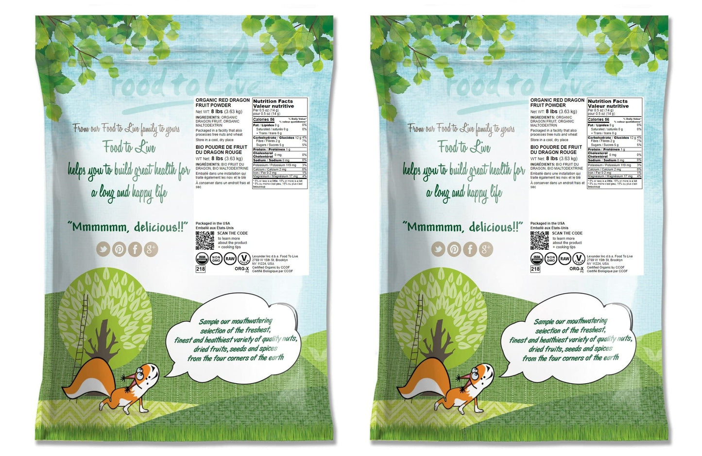 Food to Live Organic Dragon Fruit Juice Powder, 256