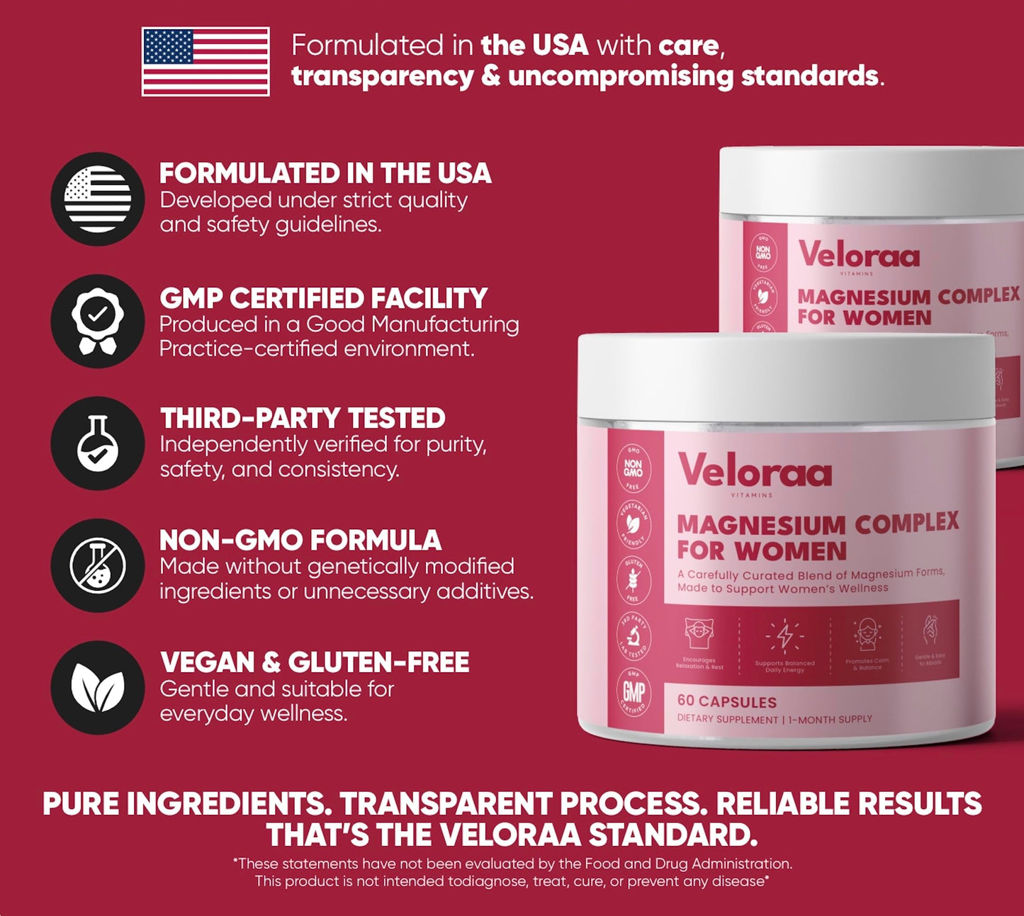 Veloraa Premium Magnesium Complex for Women Capsule 1 Count