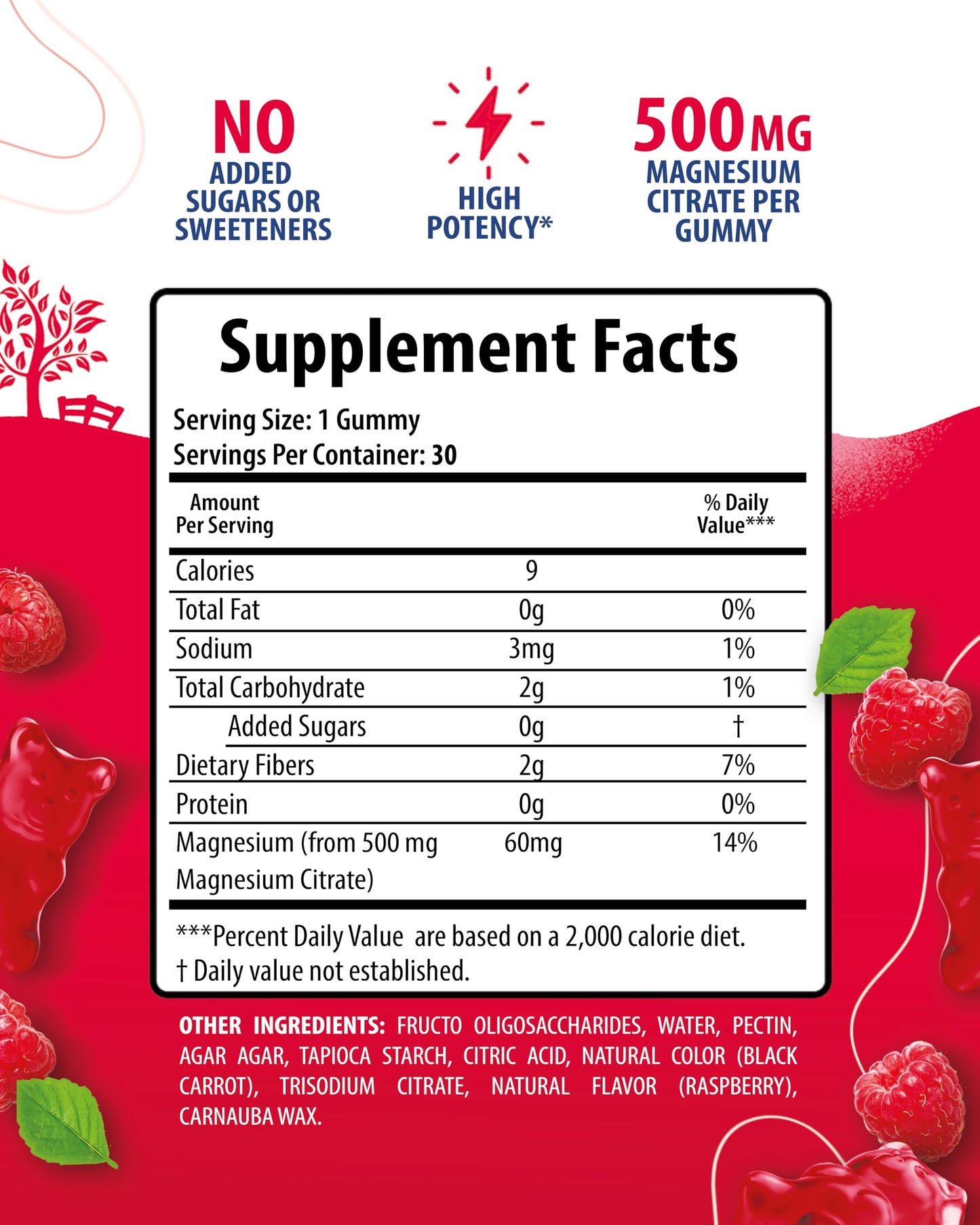 SUNNY SAM Magnesium Gummies for Kids & Adults - 500mg - Calm Magnesium Chews - Magnesium Citrate Chewable Supplement for Mood & Muscle Support, Gummy, 30 Count