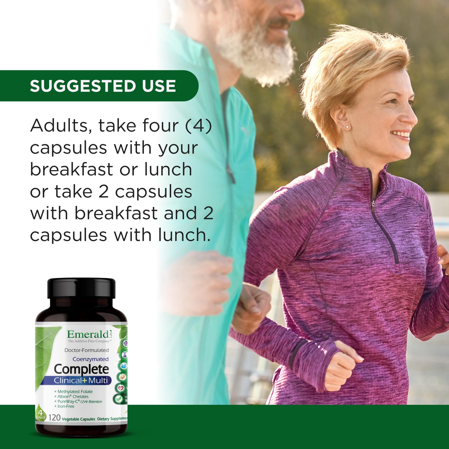 Emerald Labs Complete Clinical Multi - Multivitamin with Methylated Folate, Vitamin D3, Digestive Enzymes & More for Gut Health, Immune Support & More, 120 Capsules
