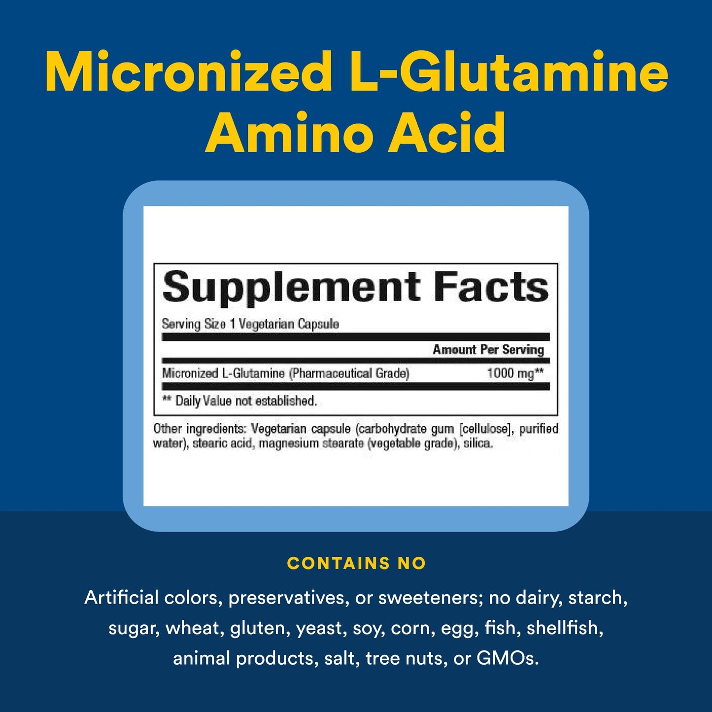 Natural Factors Micronized L-Glutamine 1000 mg Capsule, 180 Capsules