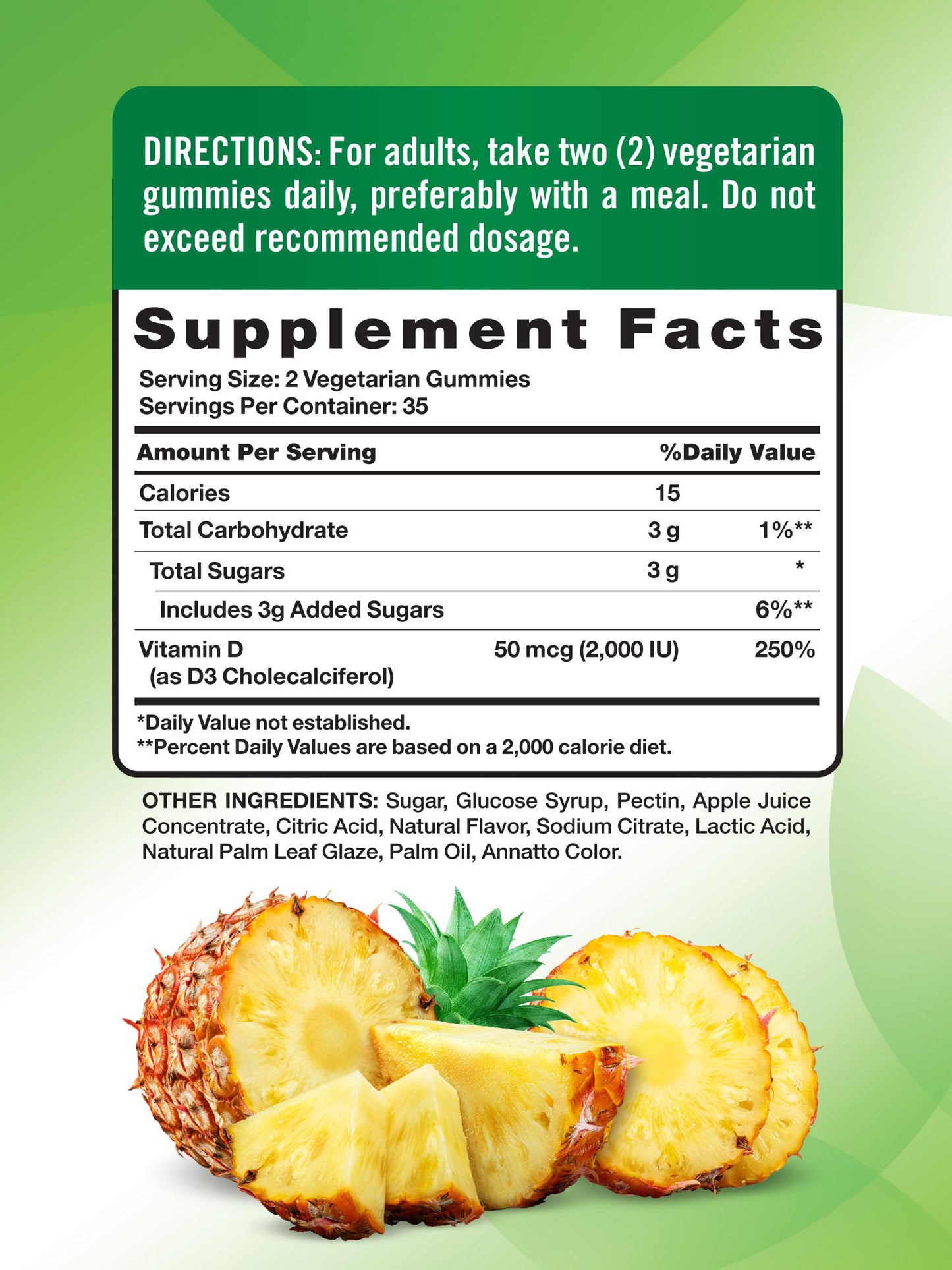 Nature's Truth Vitamin D3 Gummies 2000 IU, 70 Count