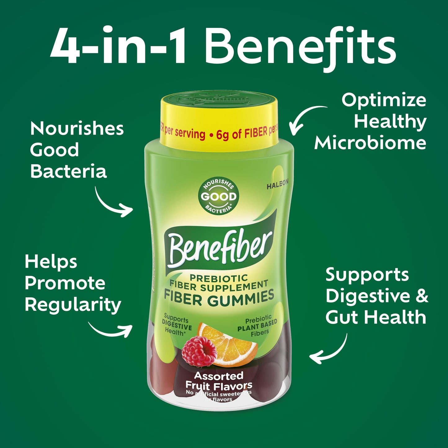 Benefiber Prebiotic GLP-1 Friendly Fiber Supplement Gummies 81 Count