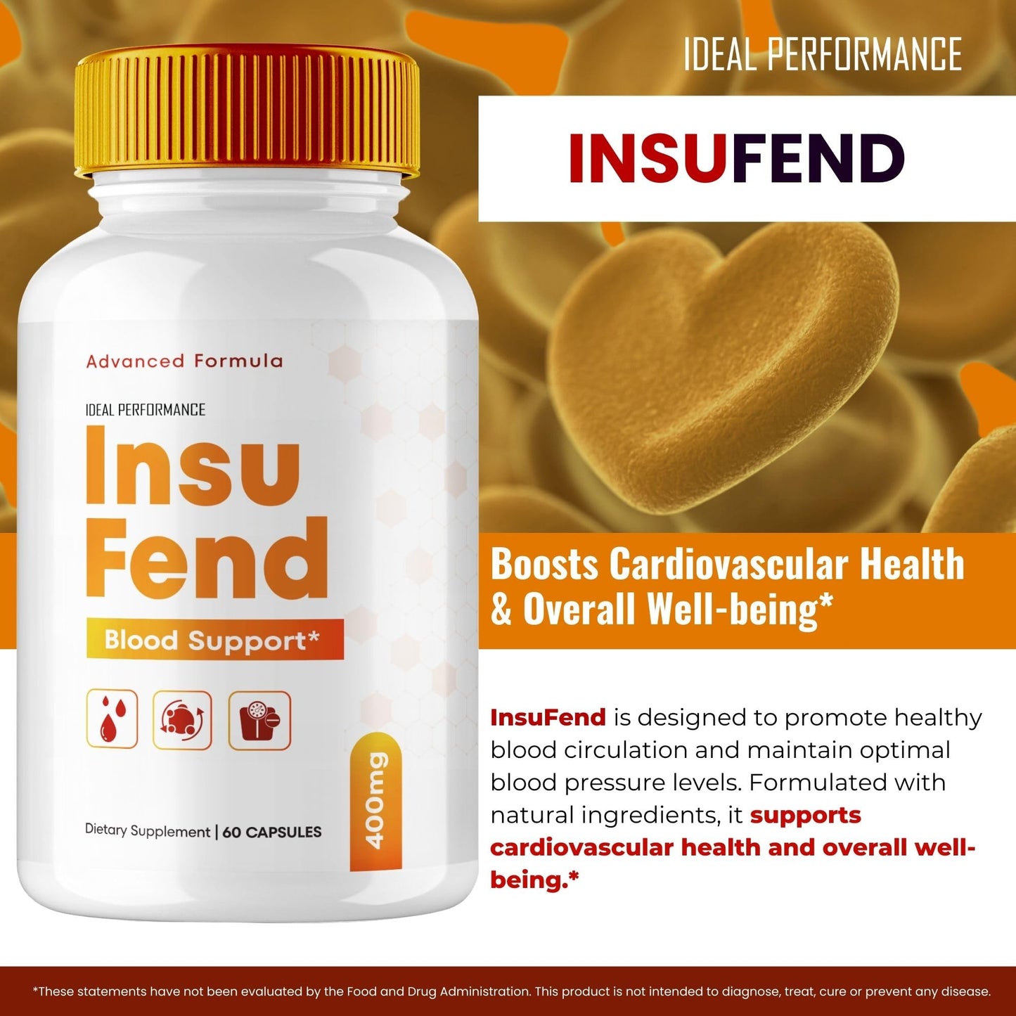IDEAL PERFORMANCE Insufend Blood Support Capsule, 60 Count