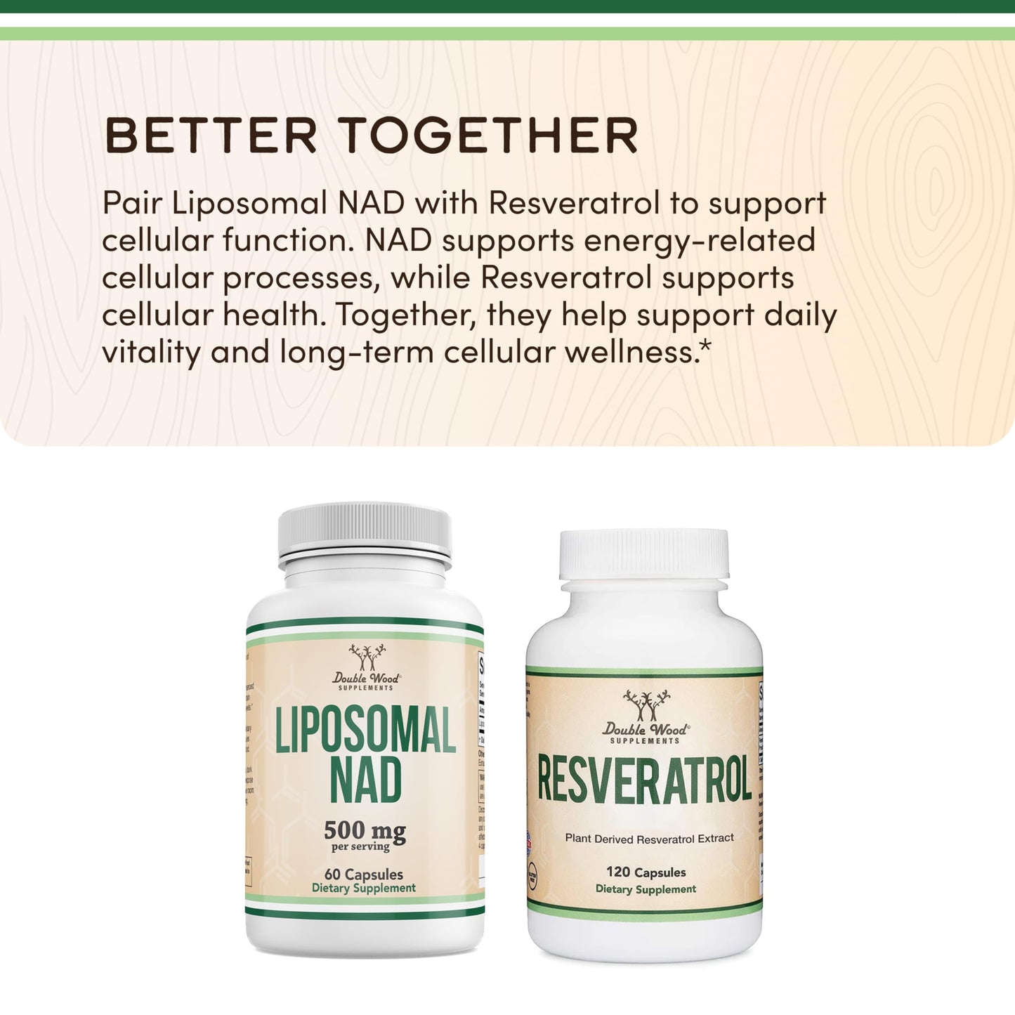 Double Wood Supplements Liposomal NAD+ Supplement Capsule 60 Count