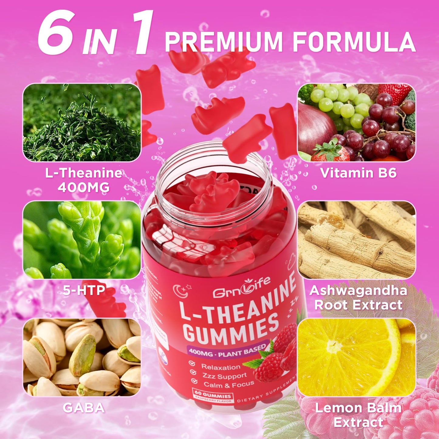 GrnLife L-Theanine Gummies, 60 Count