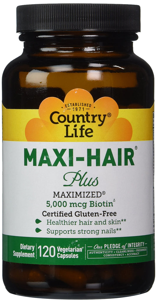 Country Life Maxi-Hair Plus Biotin Capsules, 1 Count