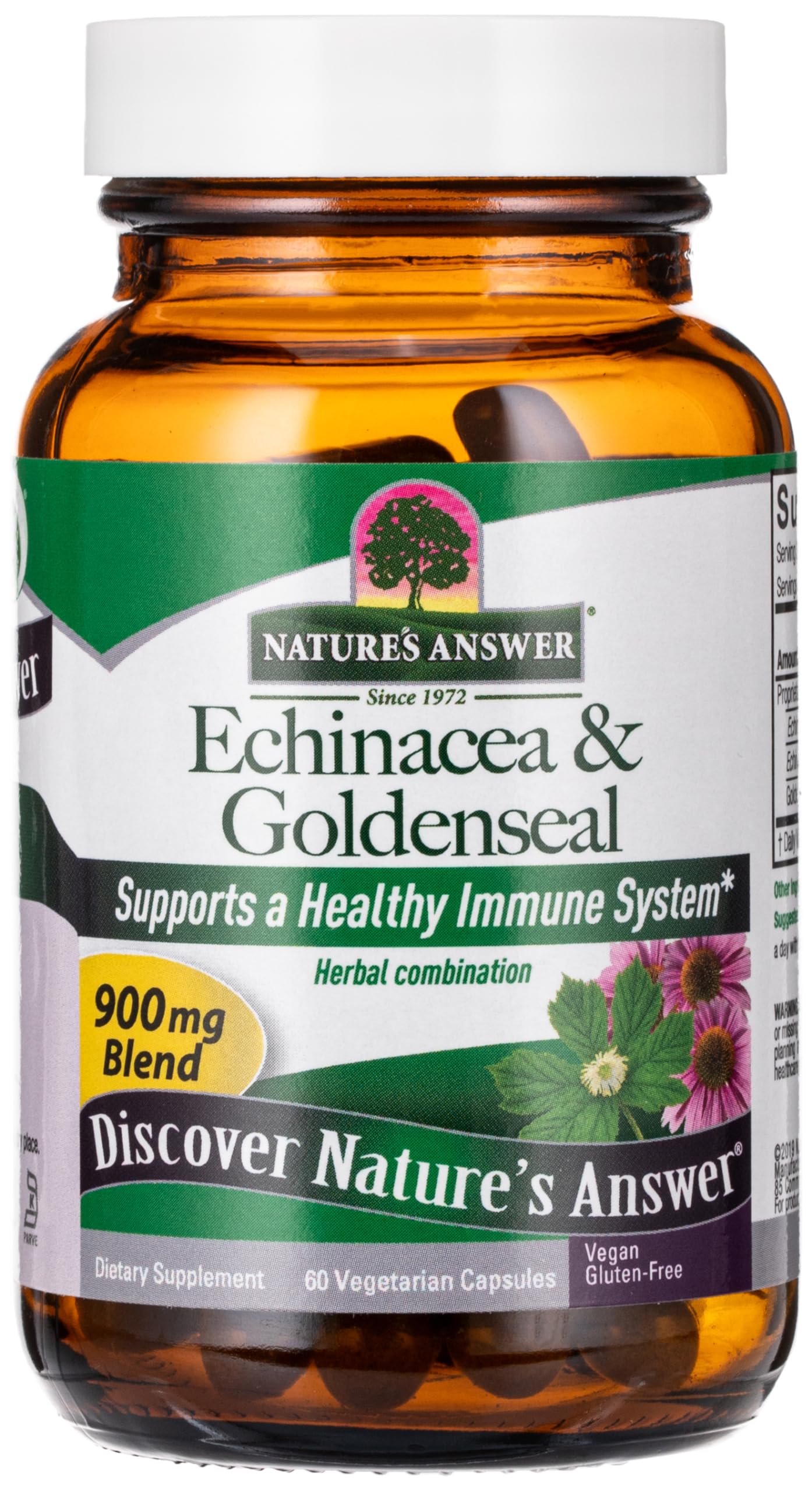 Nature's Answer Echinacea/Goldenseal (Herb & Root) Capsules, 60 Count