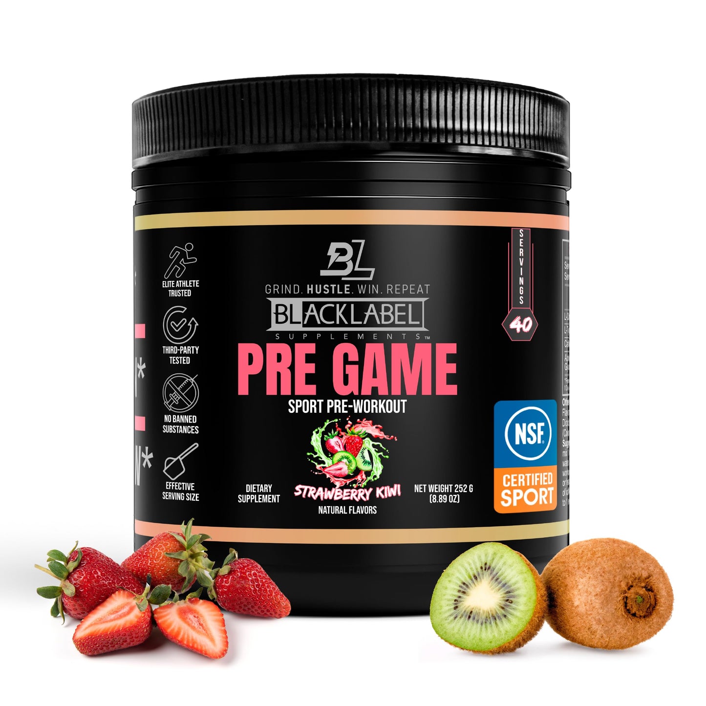 BLACKLABEL Supplements PRE-Game NSF Certified for Sport Pre-Workout Powder 8.89