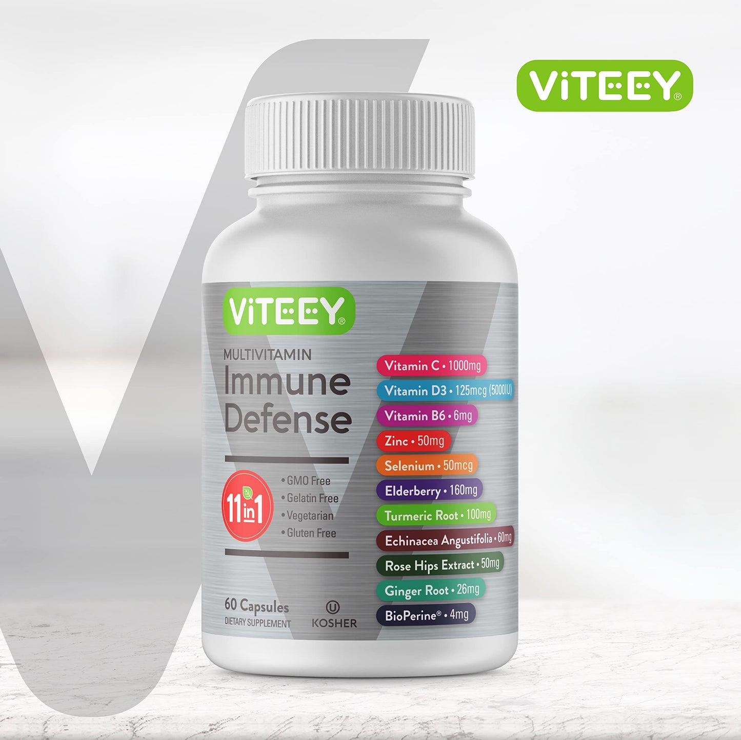 Viteey 11 in 1 Immune Support Capsule, 60 Count