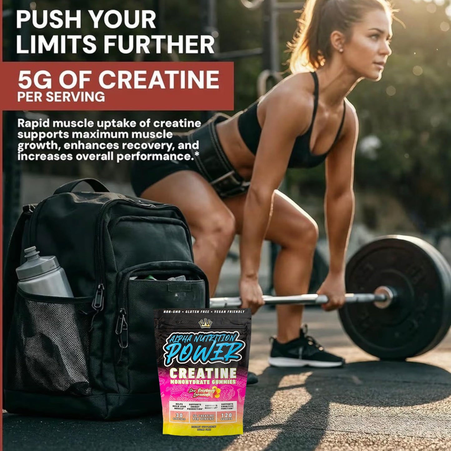 Alpha Nutrition Power Creatine Monohydrate Gummies 120 Gummies