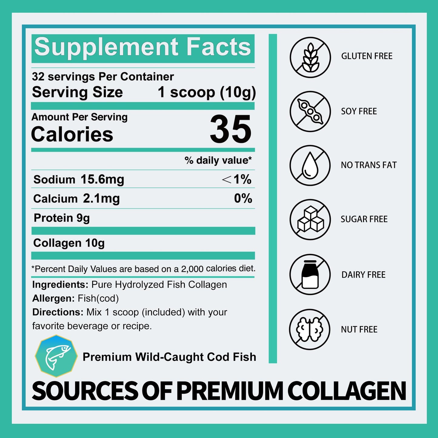 Zammex Marine Collagen Peptides Powder 11.3 Ounce