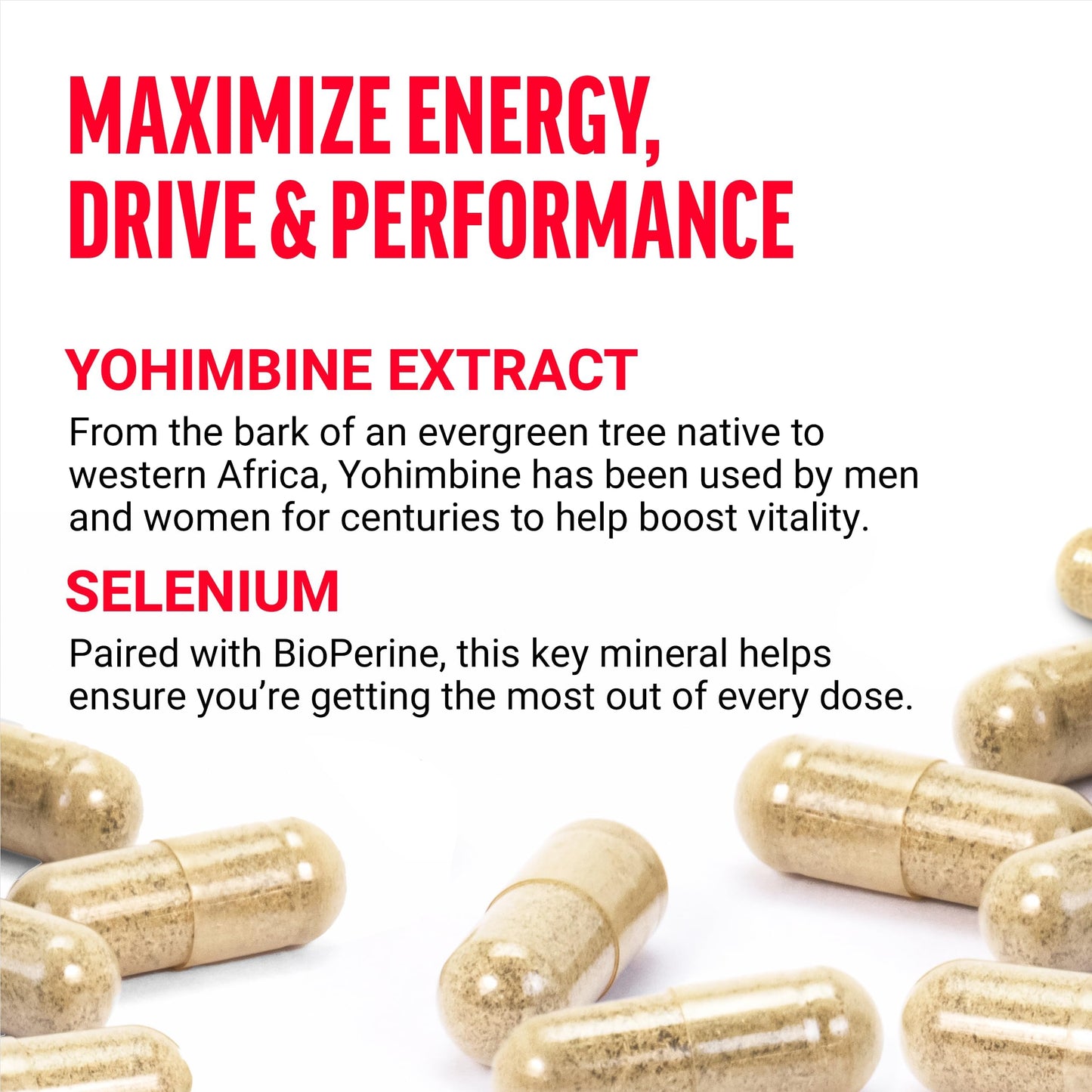 Force Factor Yohimbine Supplement for Men Capsule, 30 Count