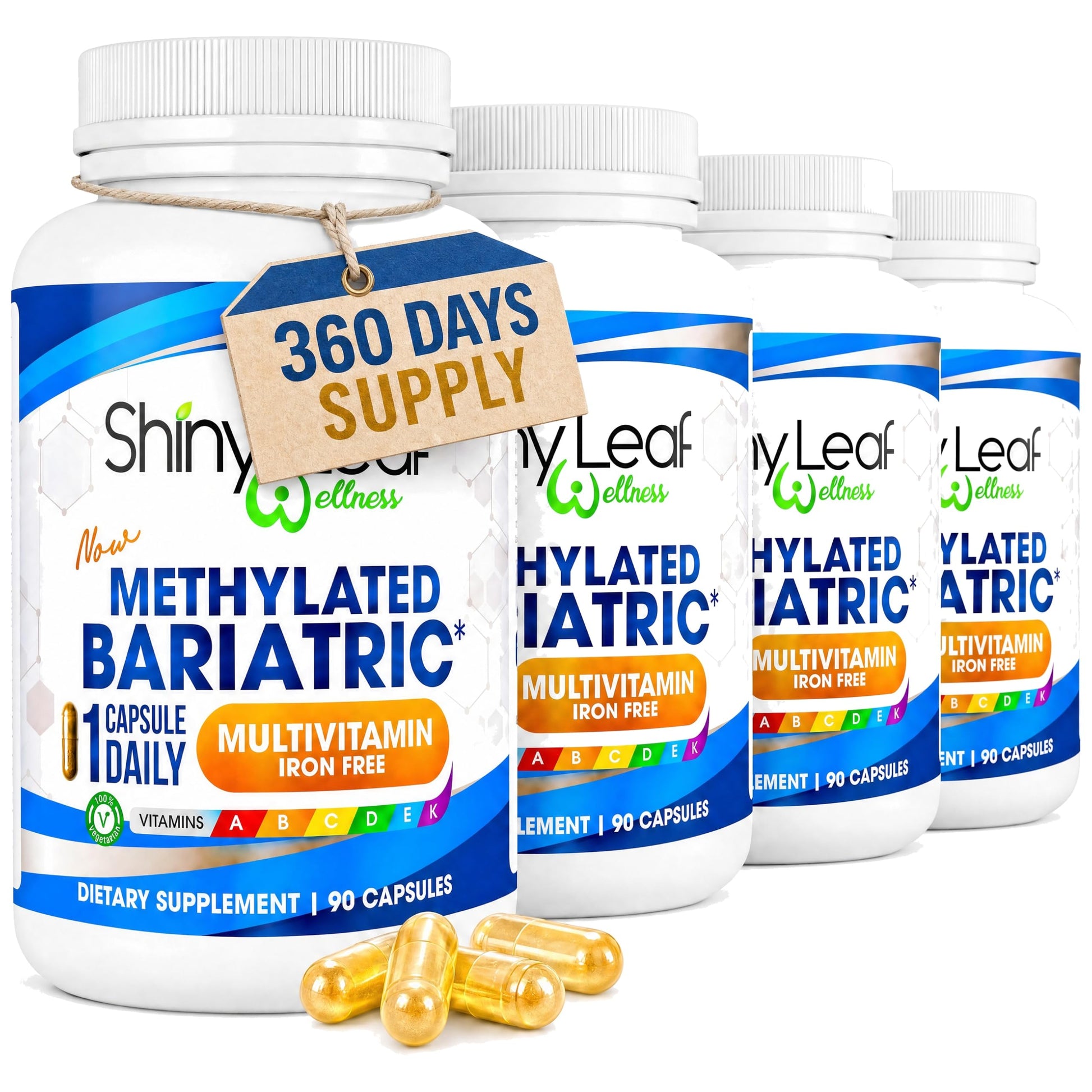 Shiny Leaf Bariatric Multivitamin Without Iron, Methylated B12 Capsule 360