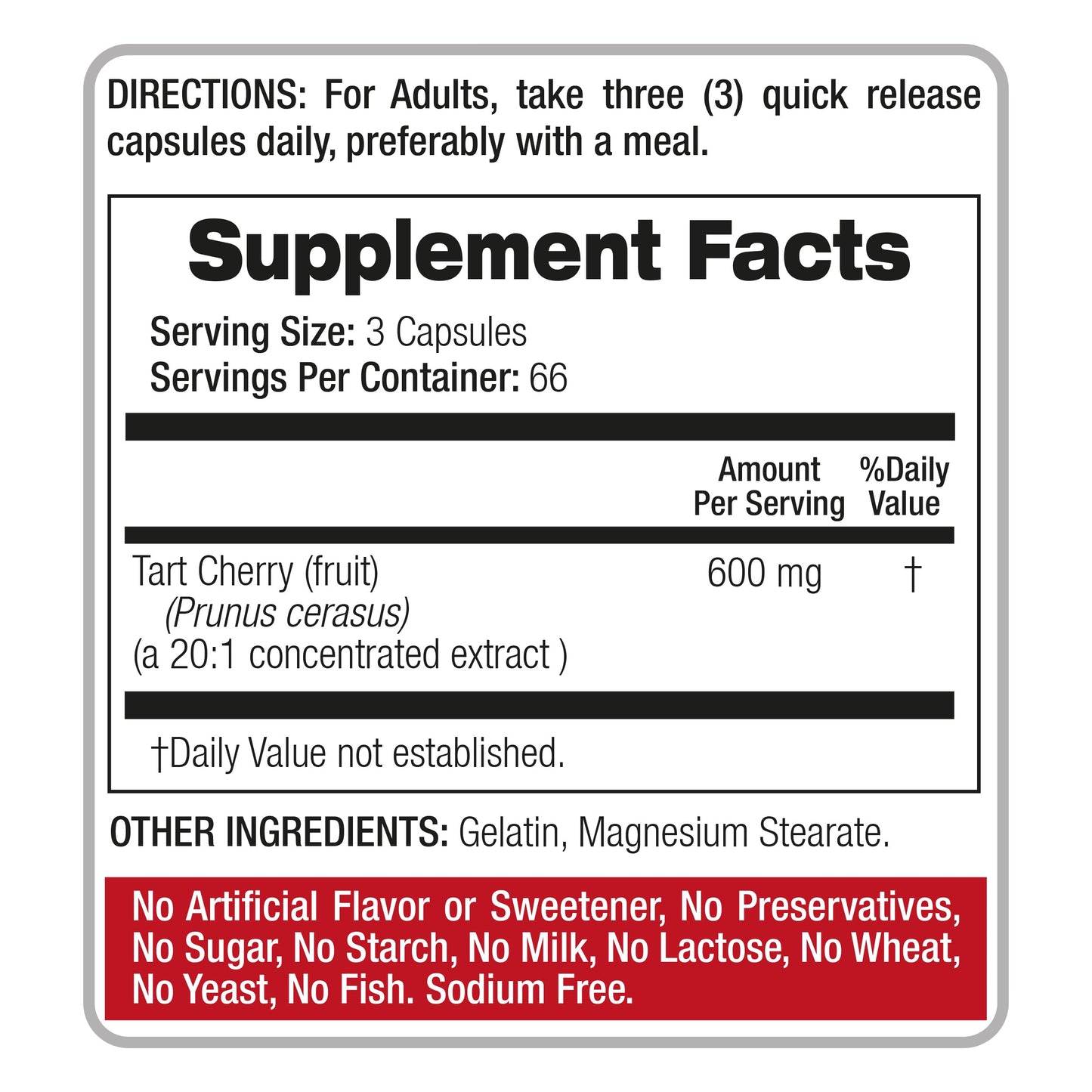 FITO MEDIC'S Lab Tart Cherry Extract Supplement, 200 Capsules